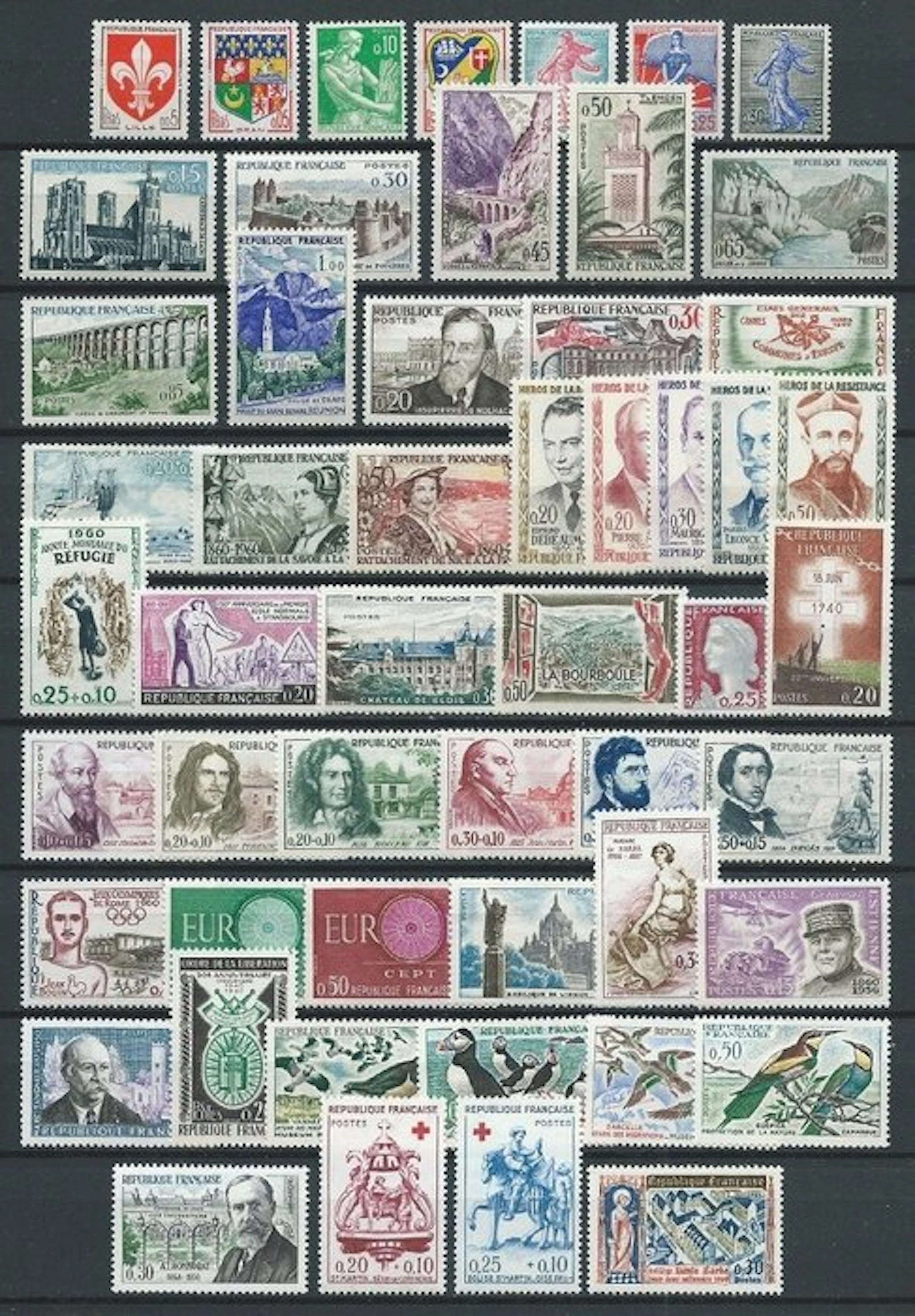 France 1960/1970 - Set of 11 consecutive years