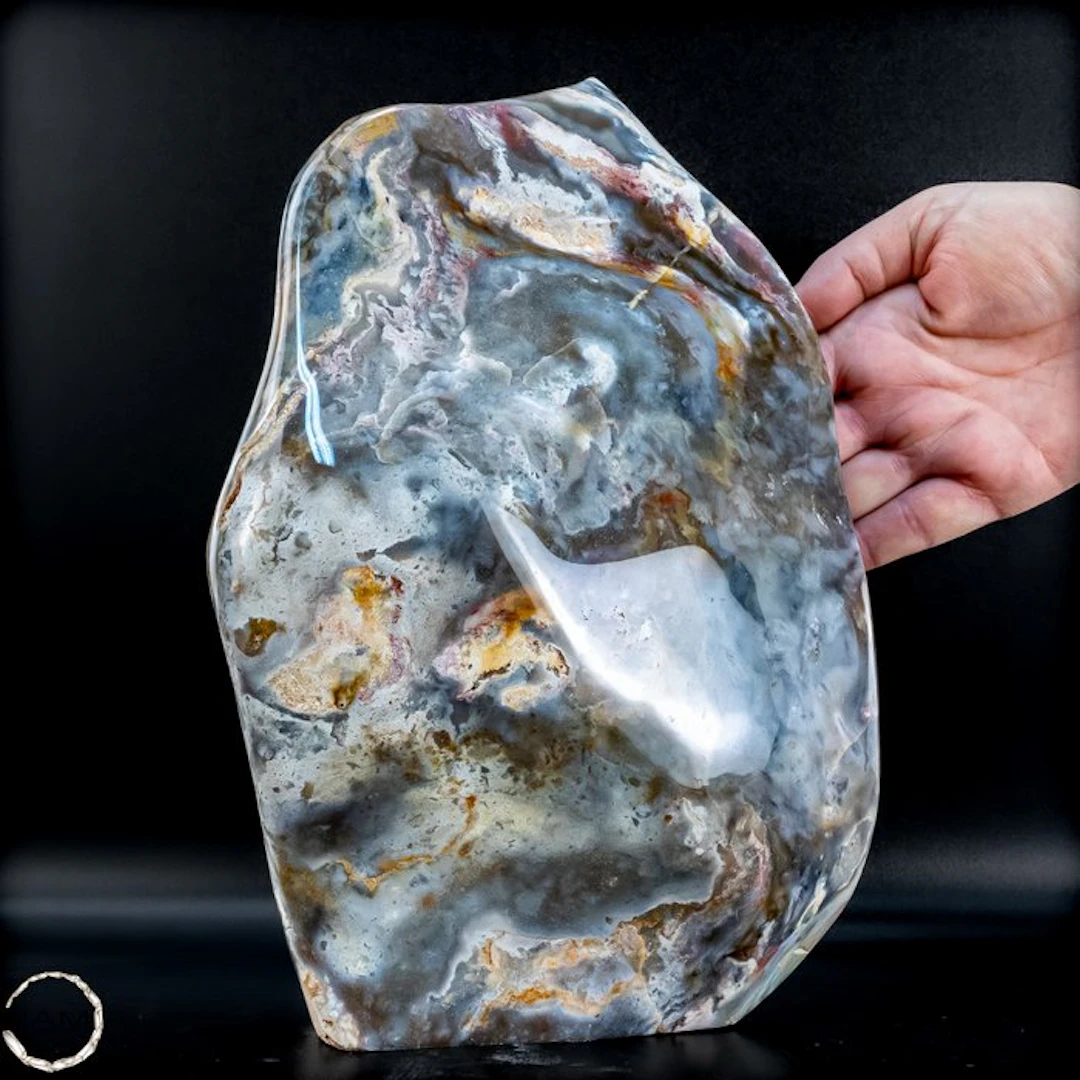 Ocean Jasper freeform – polished, unique natural stone object Flame- 6116.25 g