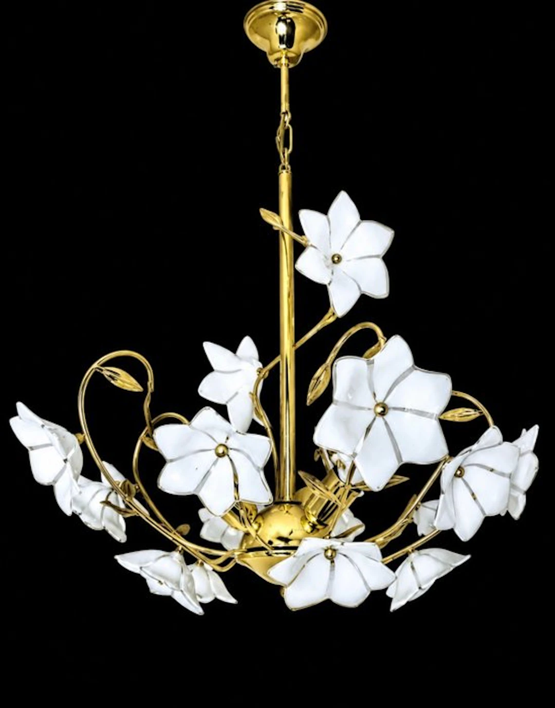 Chandelier - Glass, Brass - Lustre Flower