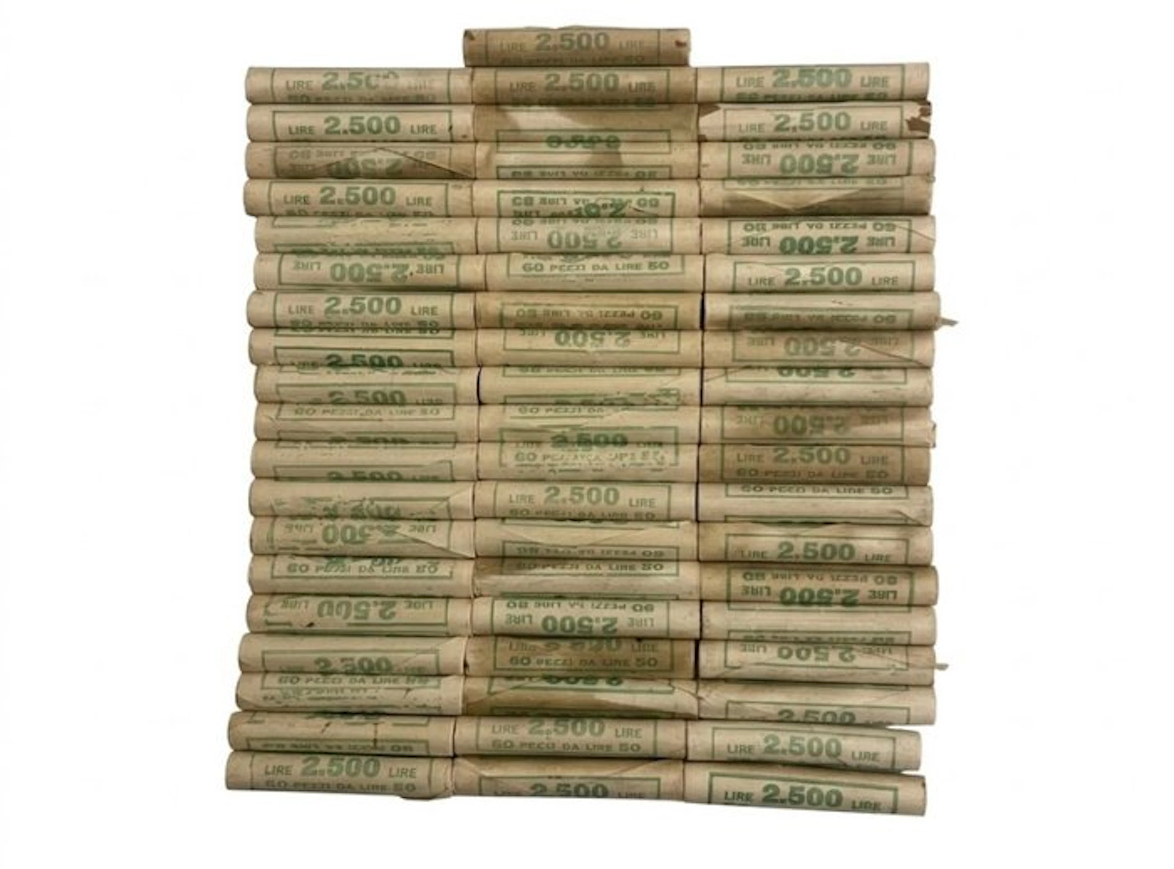 Italy. Lotto 57 rotolini da 50 Lire (totale 142.500 Lire) (No reserve price)