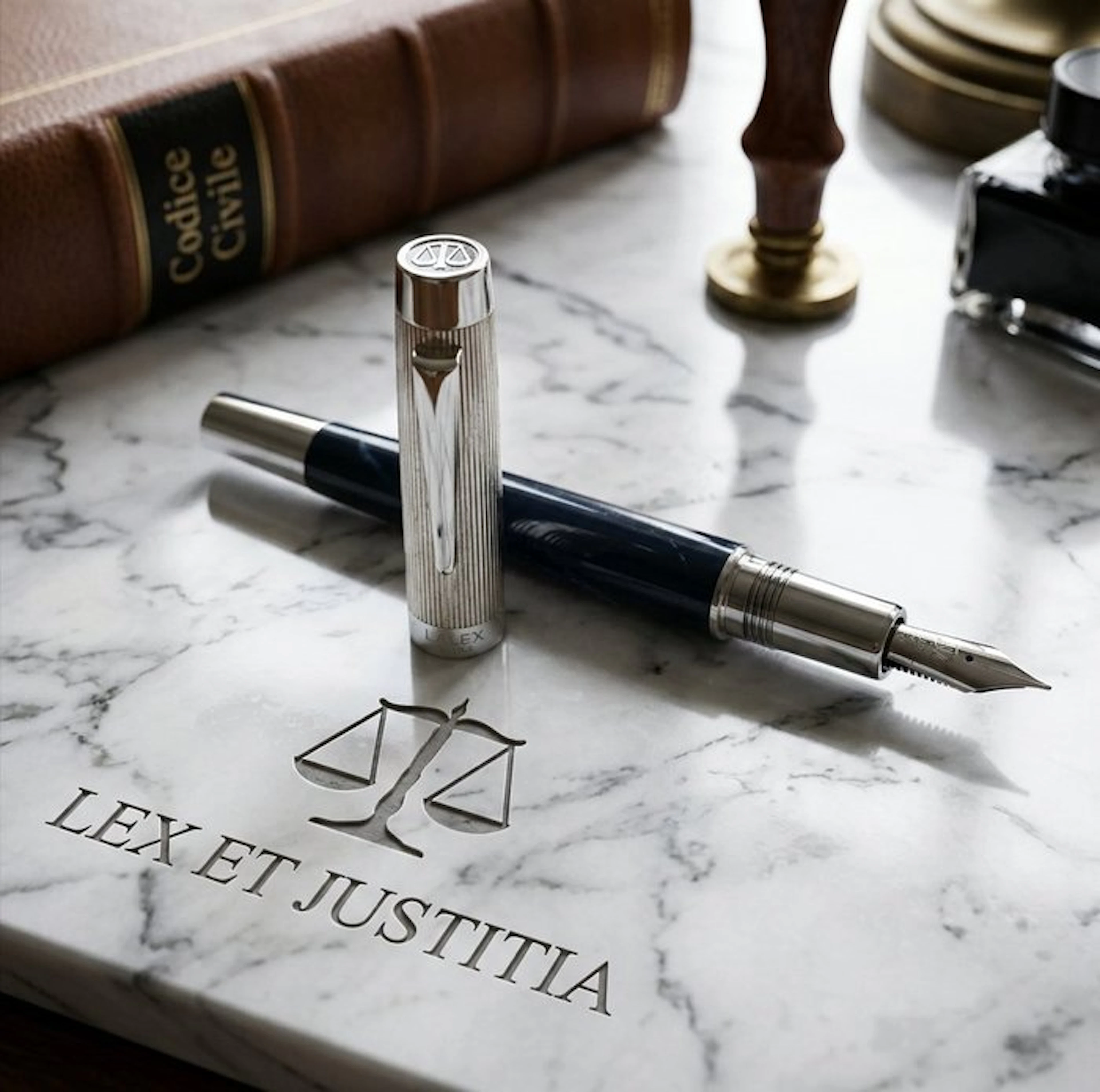 Lalex 1938 - La Legge- tappo in argento massiccio 925 - Fountain pen