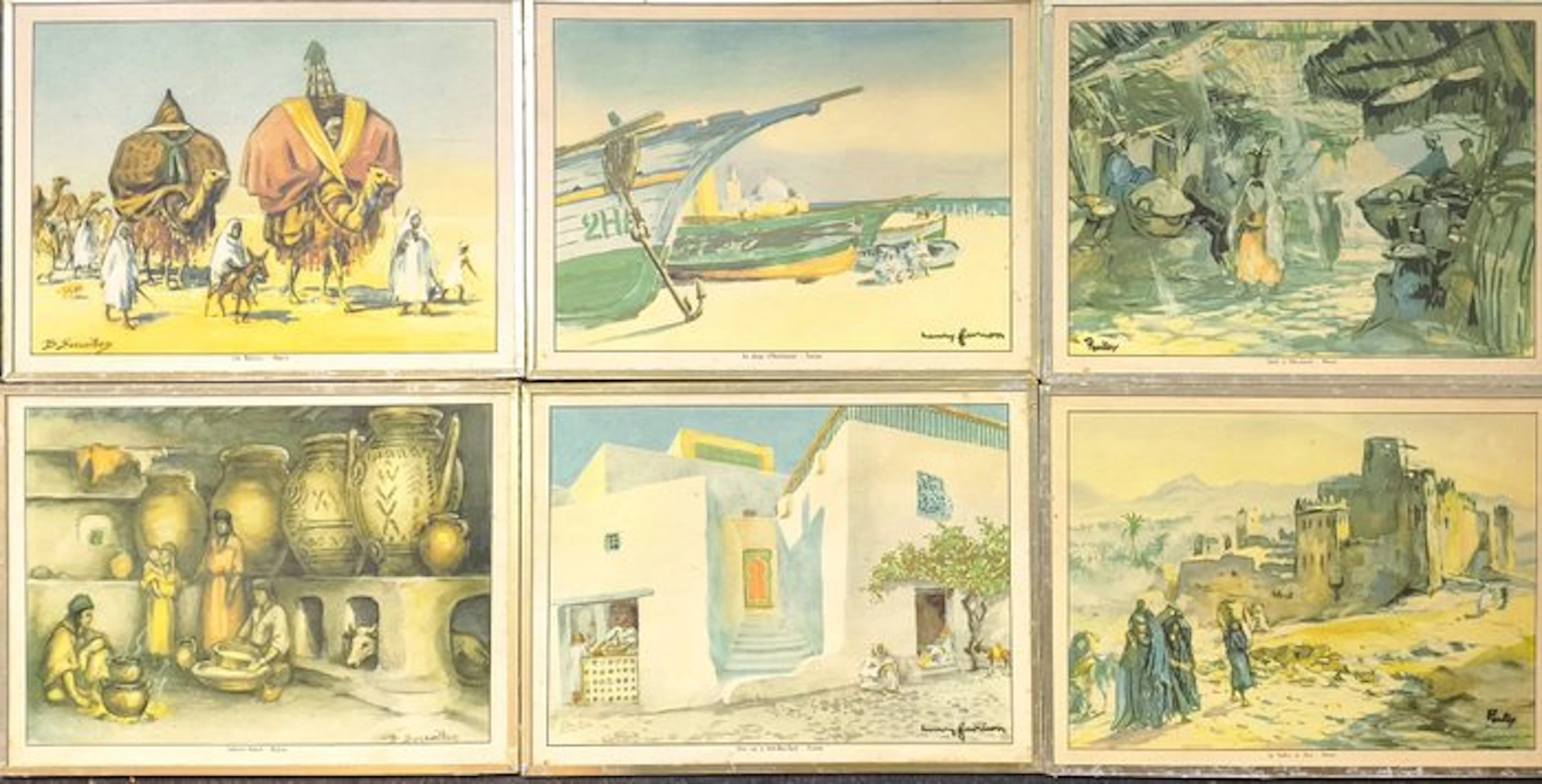 unknown - 6 French Educational school posters (Maghreb) - 1940s