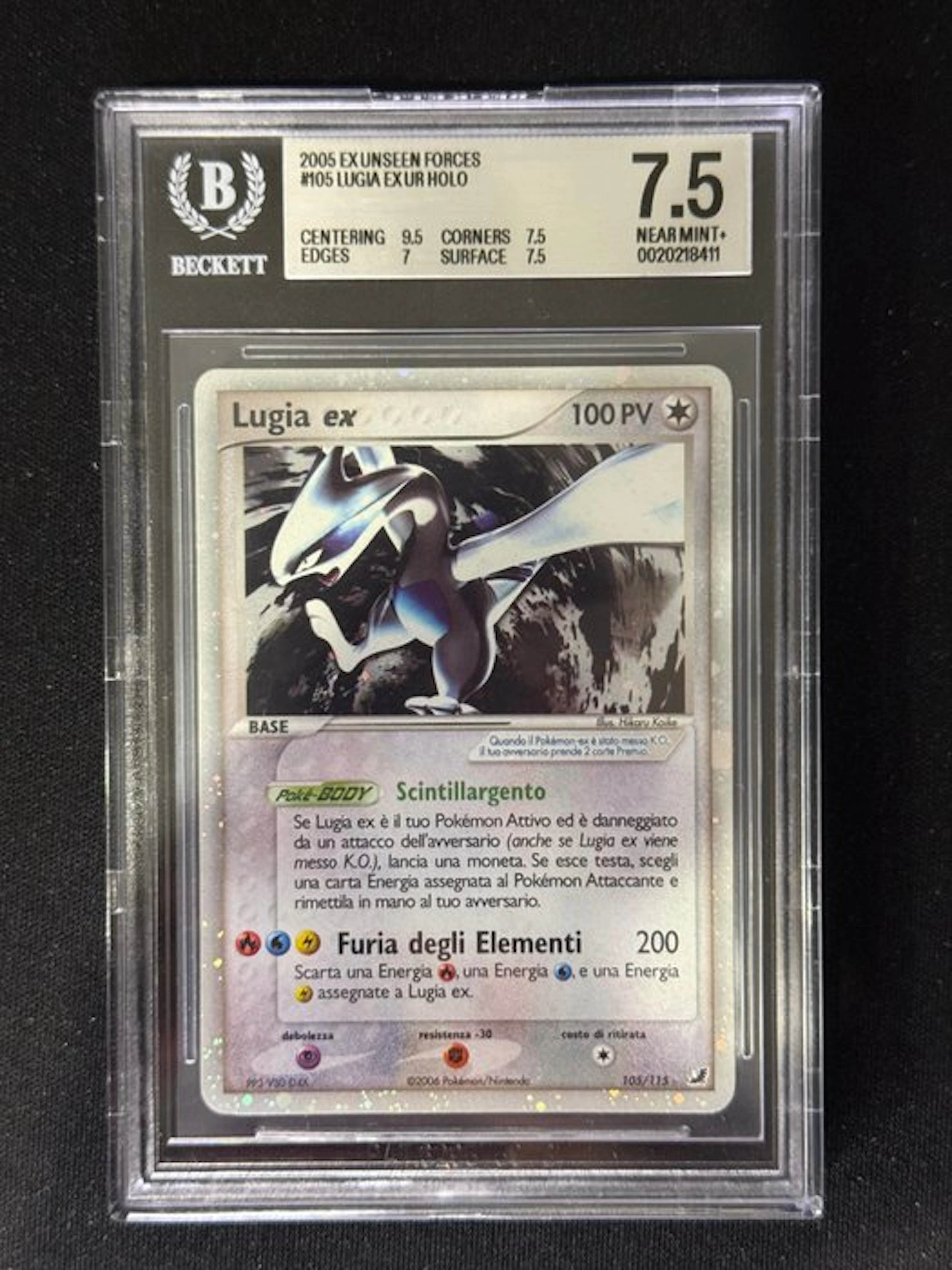 Pokémon - 1 Graded card - Lugia - Beckett 7.5