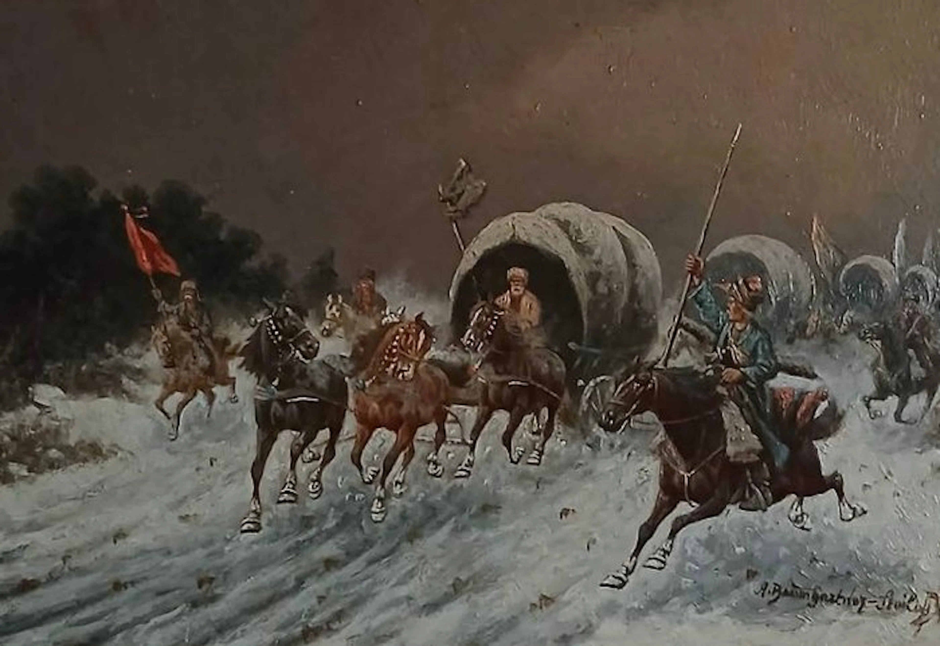 Adolf Baumgartner-Stoiloff (1850-1924) - Convoi de casaques