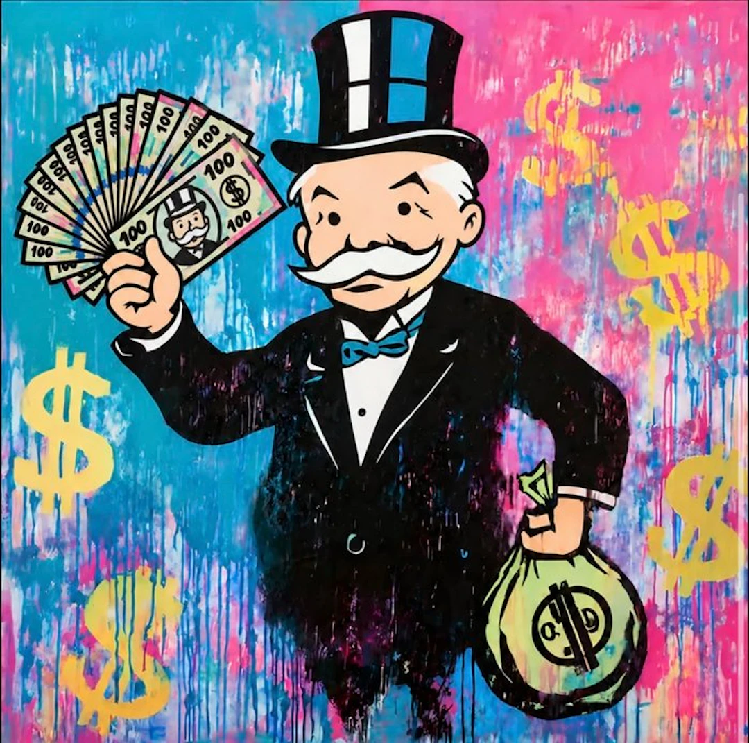 ERIC BRUMETTE - MONSIEUR MONOPOLY WIN MONEY - Toile L -LIMITED EDITION