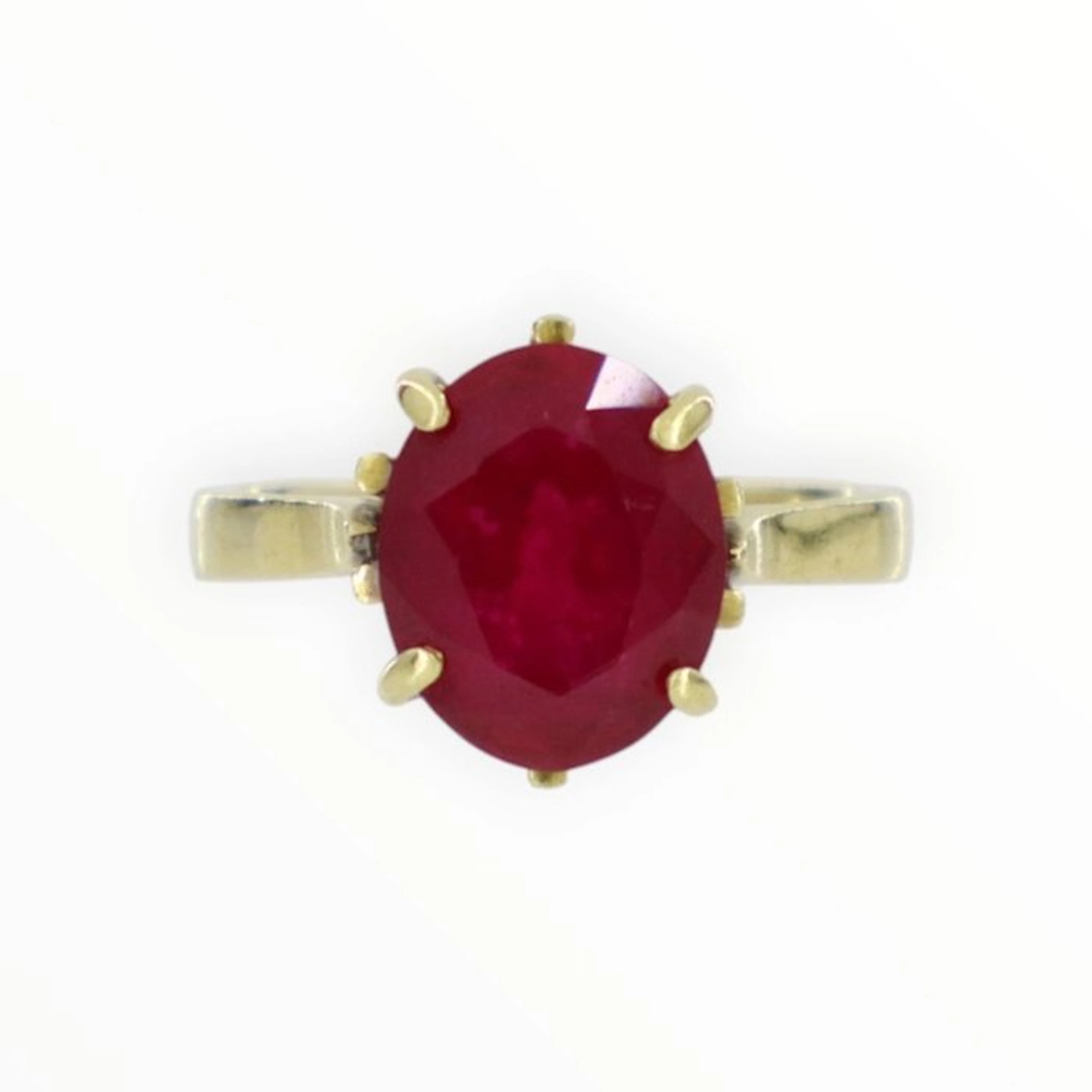 Ring - 18 kt. Yellow gold Ruby