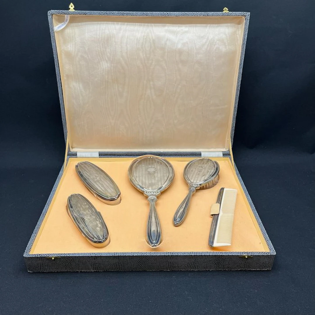 Dressing table set (5) - Silver - Fine, in 800 silver