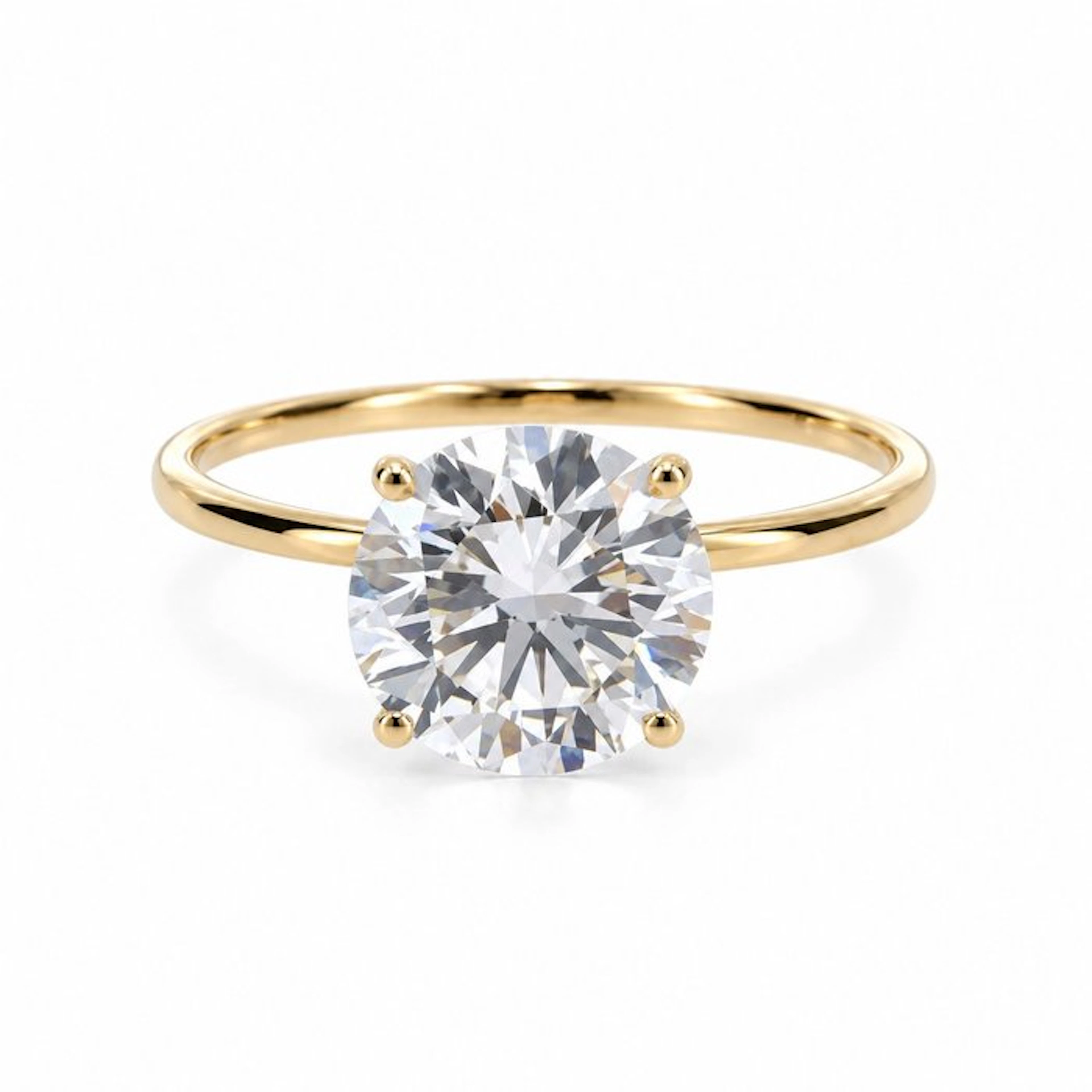 No reserve price - Ring - 14 kt. Yellow gold - 3.01ct. tw. Diamond (Lab-grown)