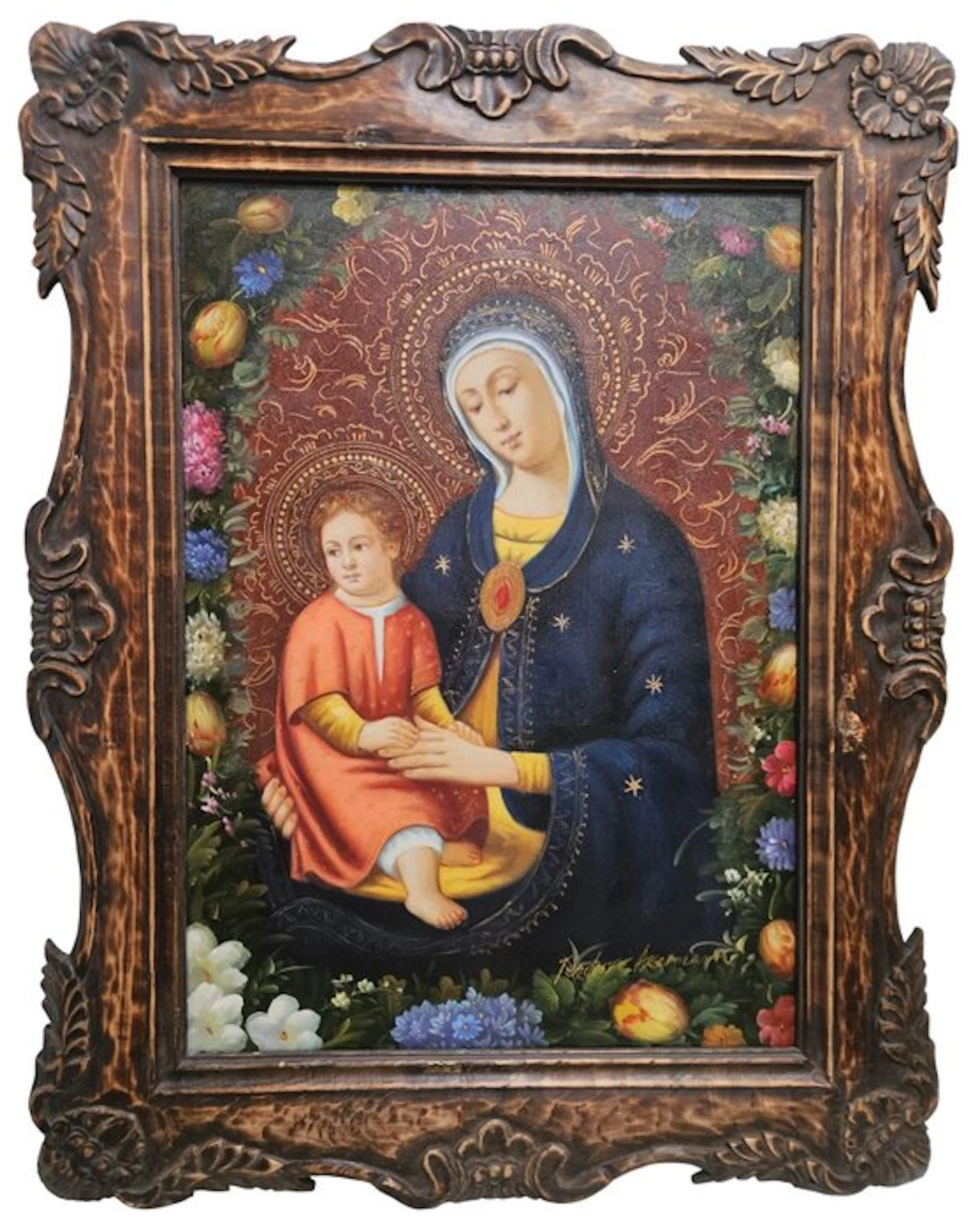 Teodoro Akerman (XX) - Madonna con Bambino - 50 x 70 cm