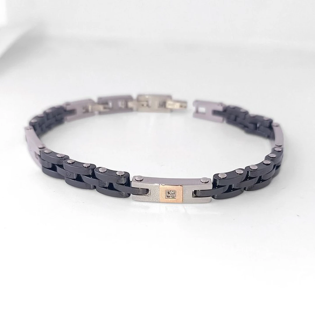 Diamond - 18 kt. - Steel, Hightech Ceramic, Rose gold - Bracelet - Artisanal