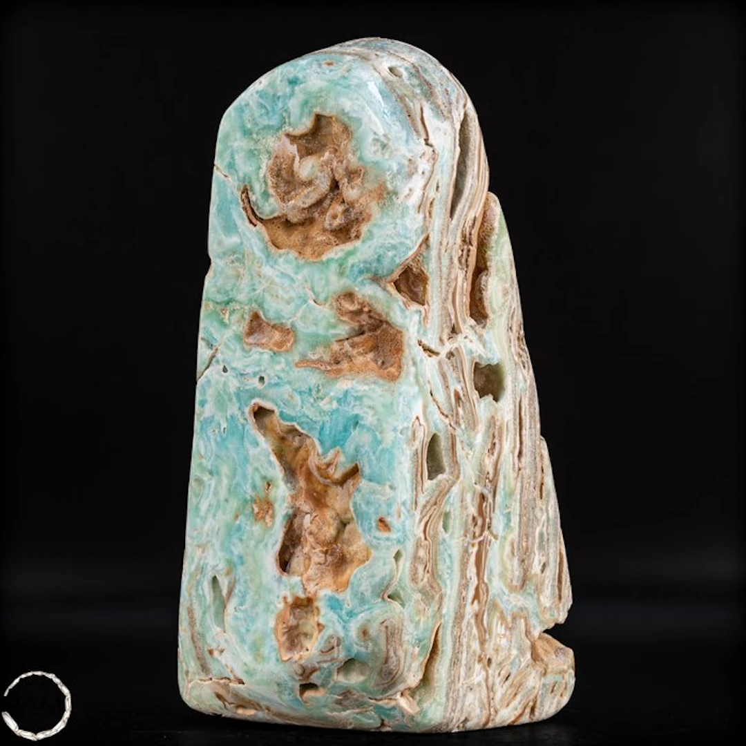 Natural blue-green aragonite freeform from Pakistan- 1050.33 g
