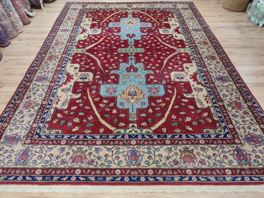 Tabriz - Rug - 3.5 m - 2.5 m - Floral Scene Indo Design!