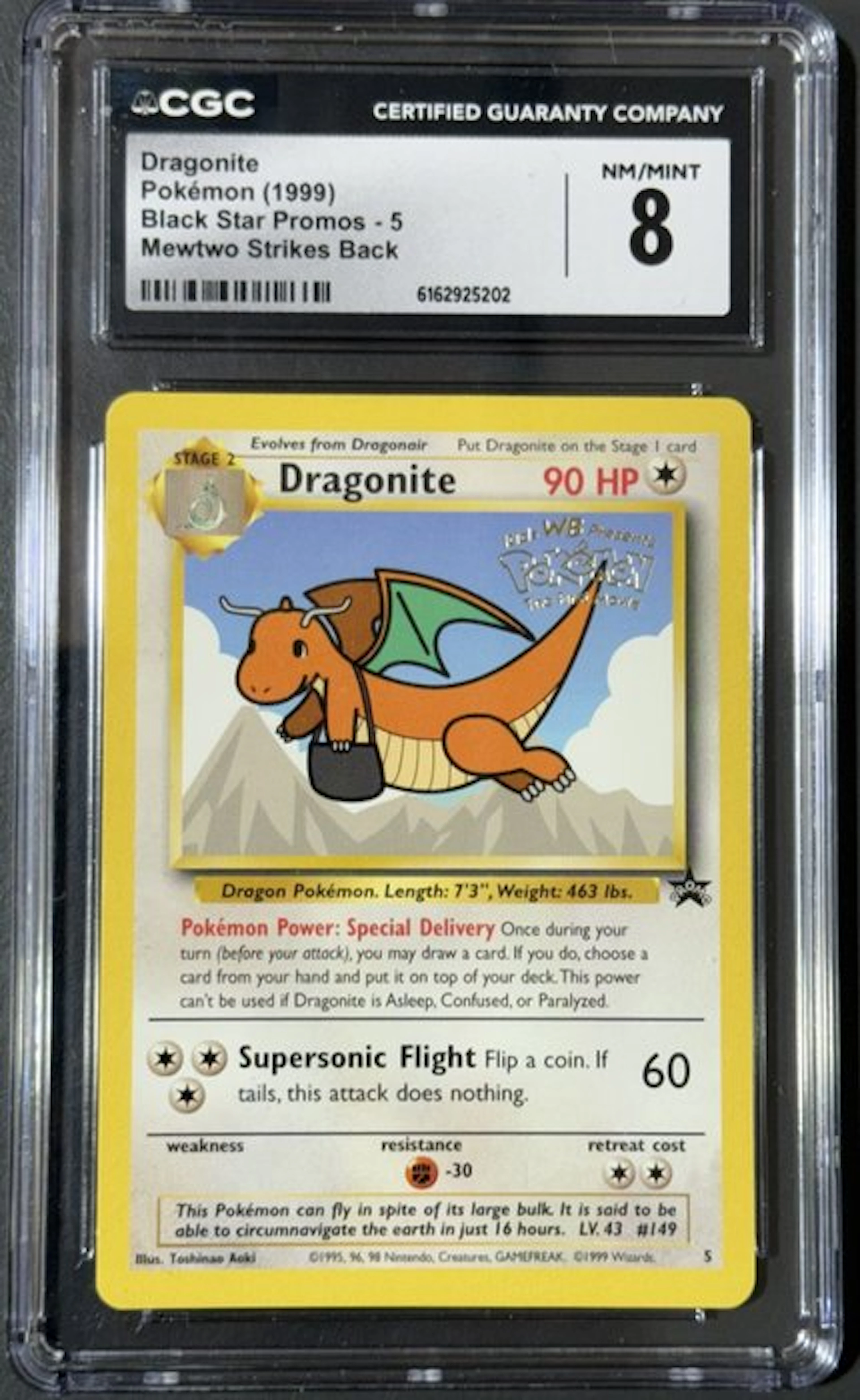 Pokémon - 1 Graded card - Dragonite Pokémon (1999) Black...