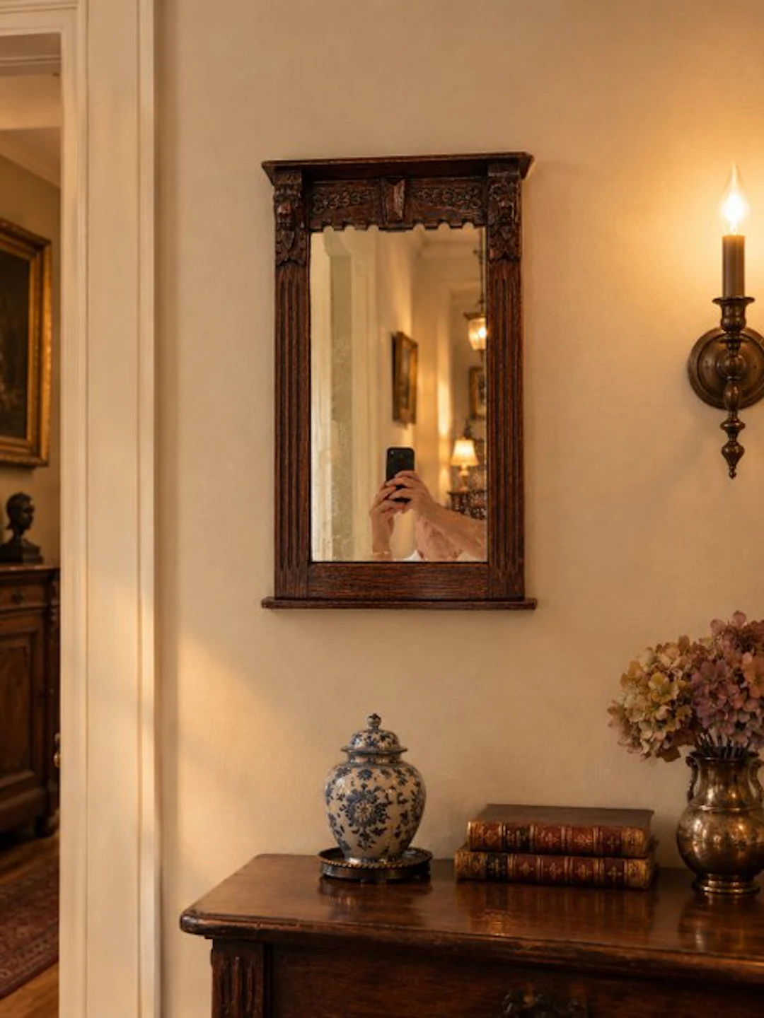 Mirror- Antique neo-Renaissance wall mirror - Wood
