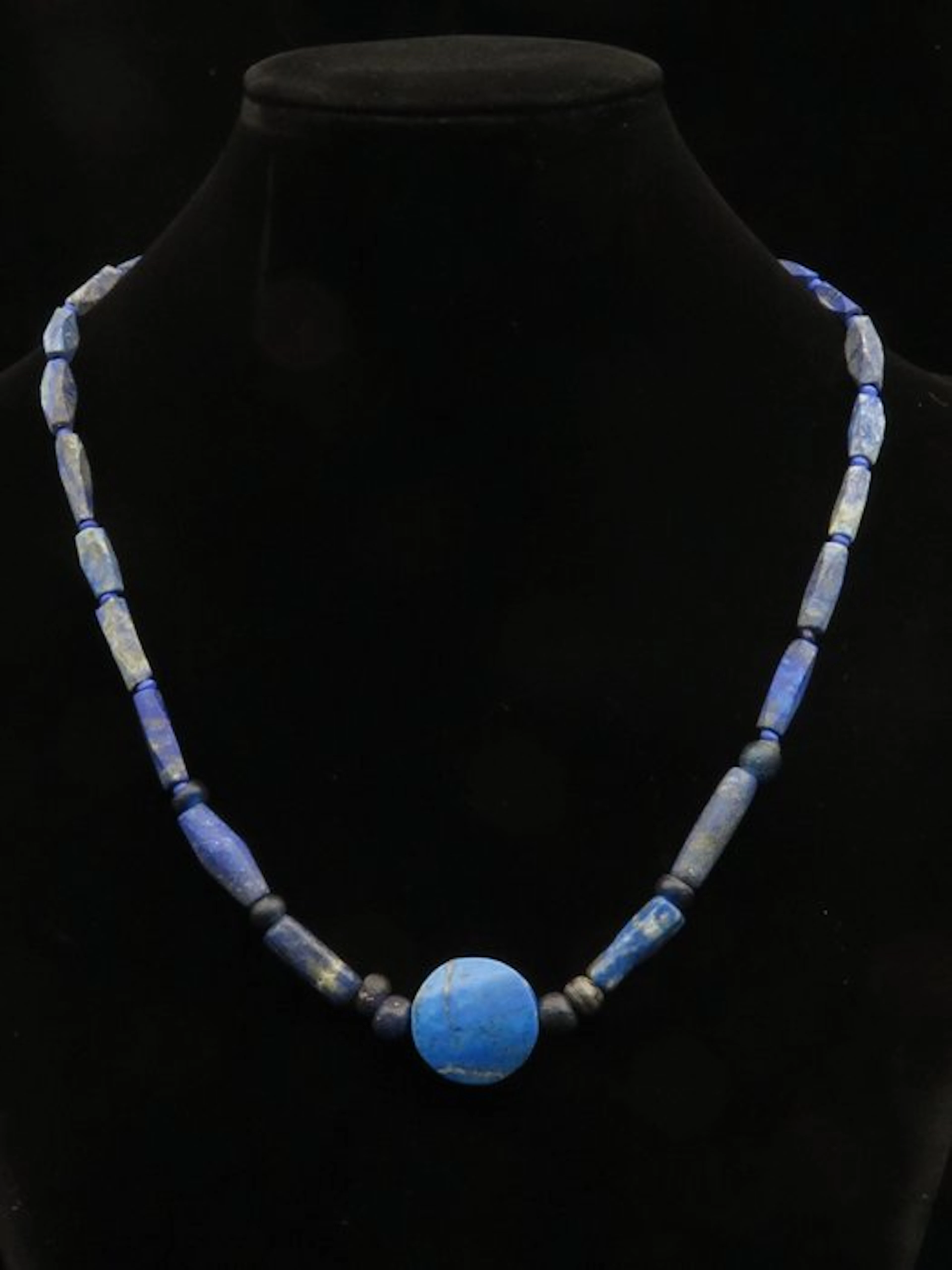 Ancient Bactrian Necklace made of Lapis beads with Roman...