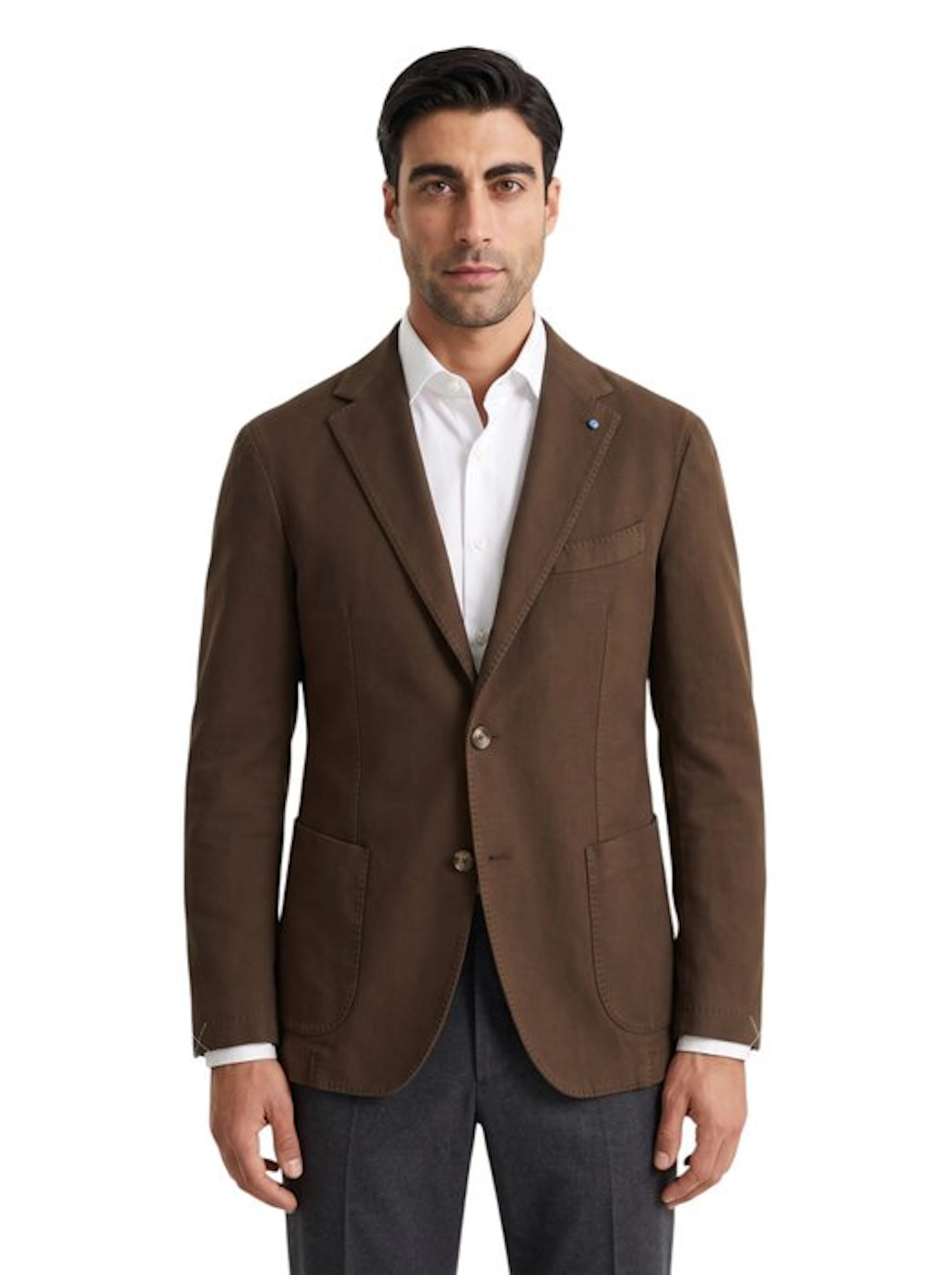 GIAMPAOLO - 50 IT - Blazer Jacket Brown 100% Heavy Cotton...