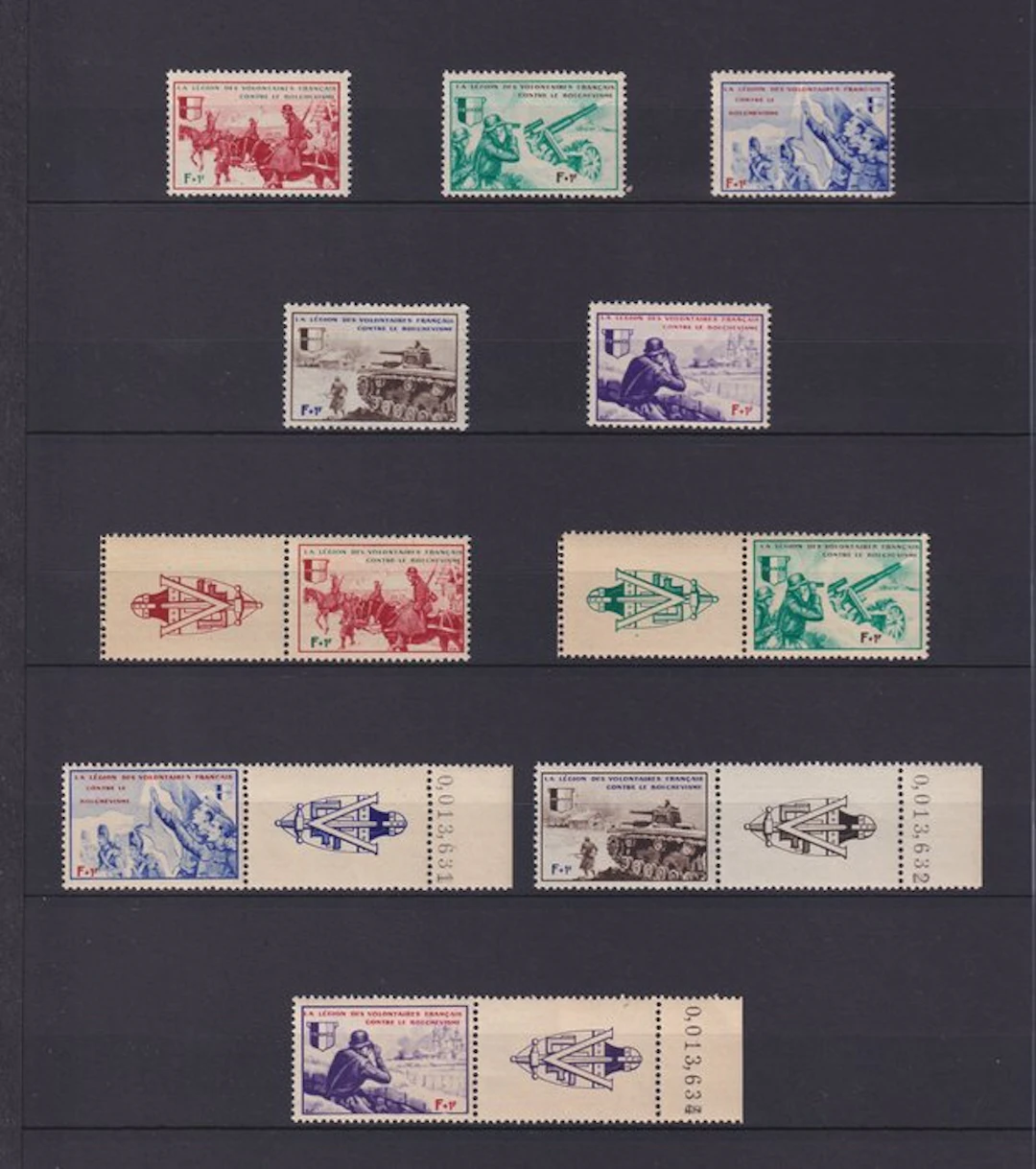 France - LVF, superbe collection de timbres