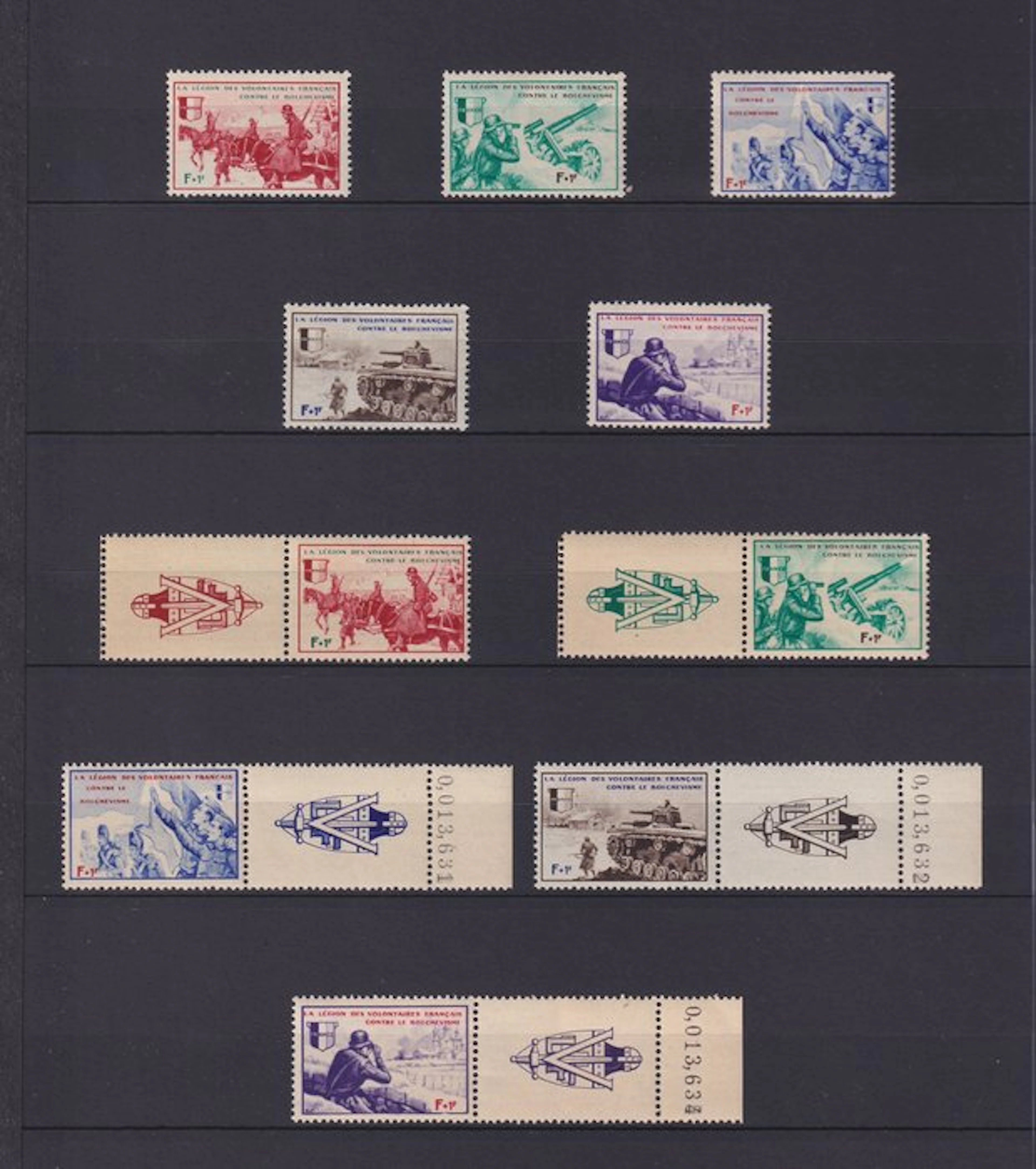 France - LVF, superbe collection de timbres