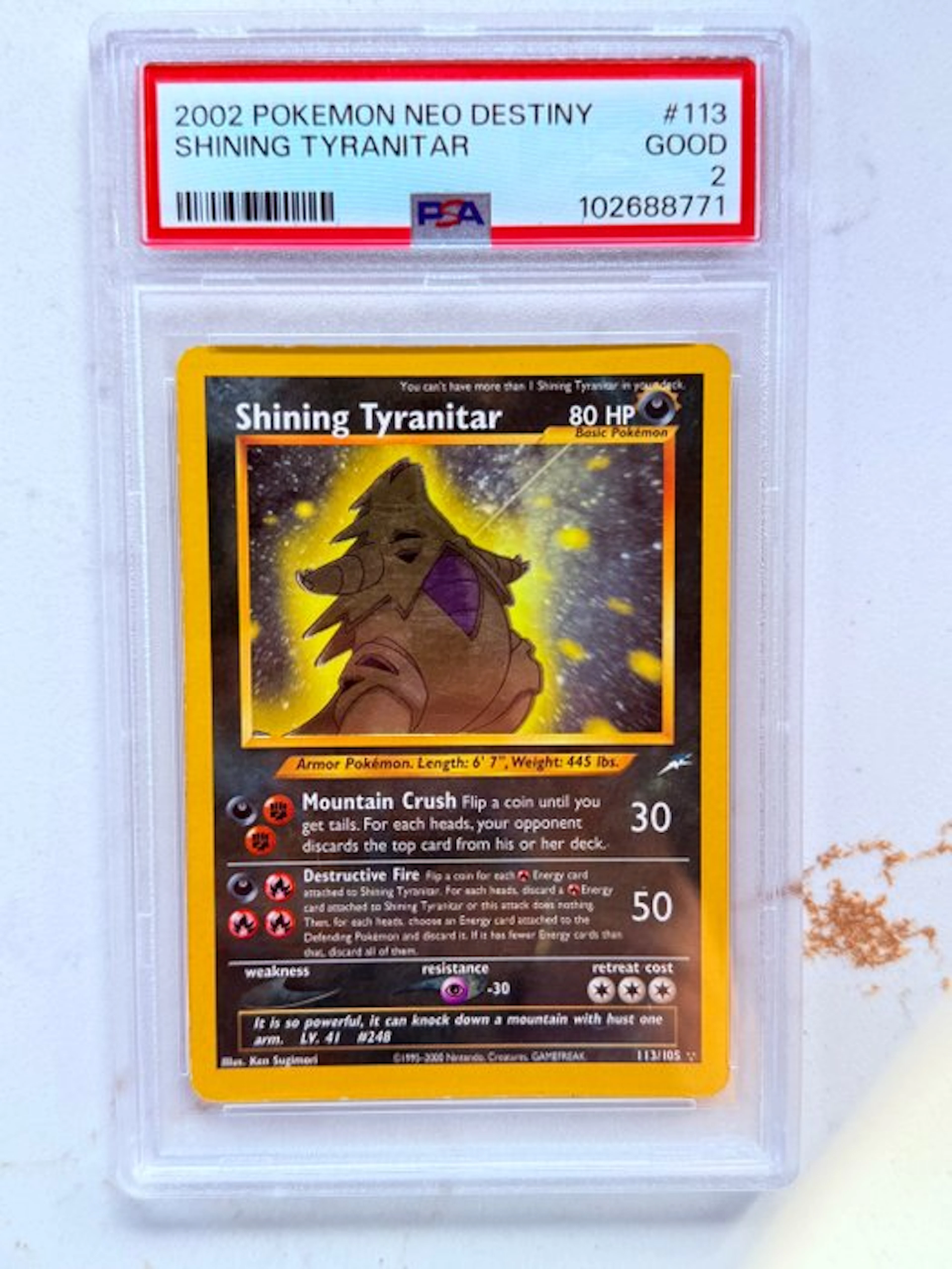 Pokémon - 1 Graded card - Shining Tyranitar 113/105 Foil - PSA 2 - WOTC
