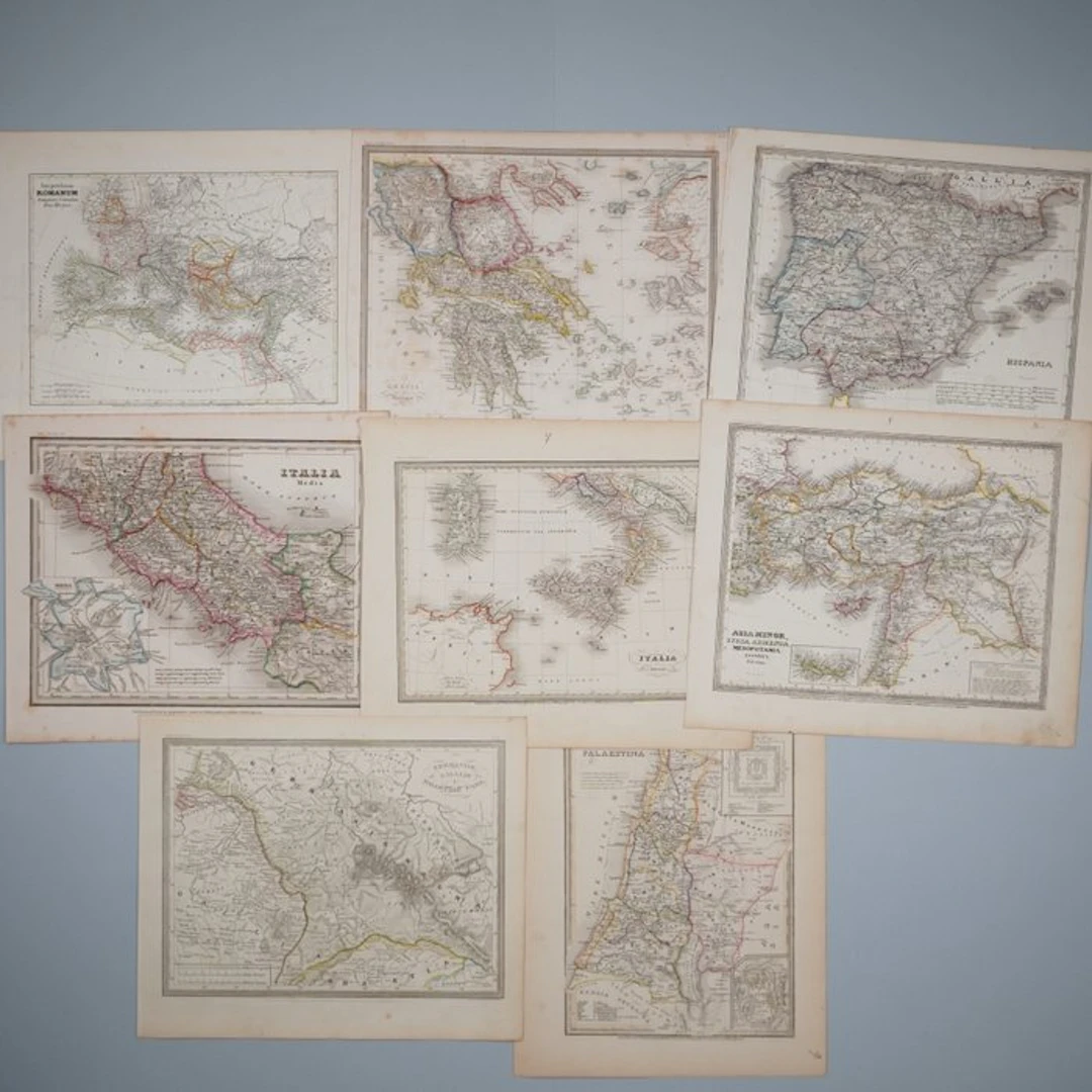 Ancient Geography - Set of 8 maps; Meyer - - - 1821-1850