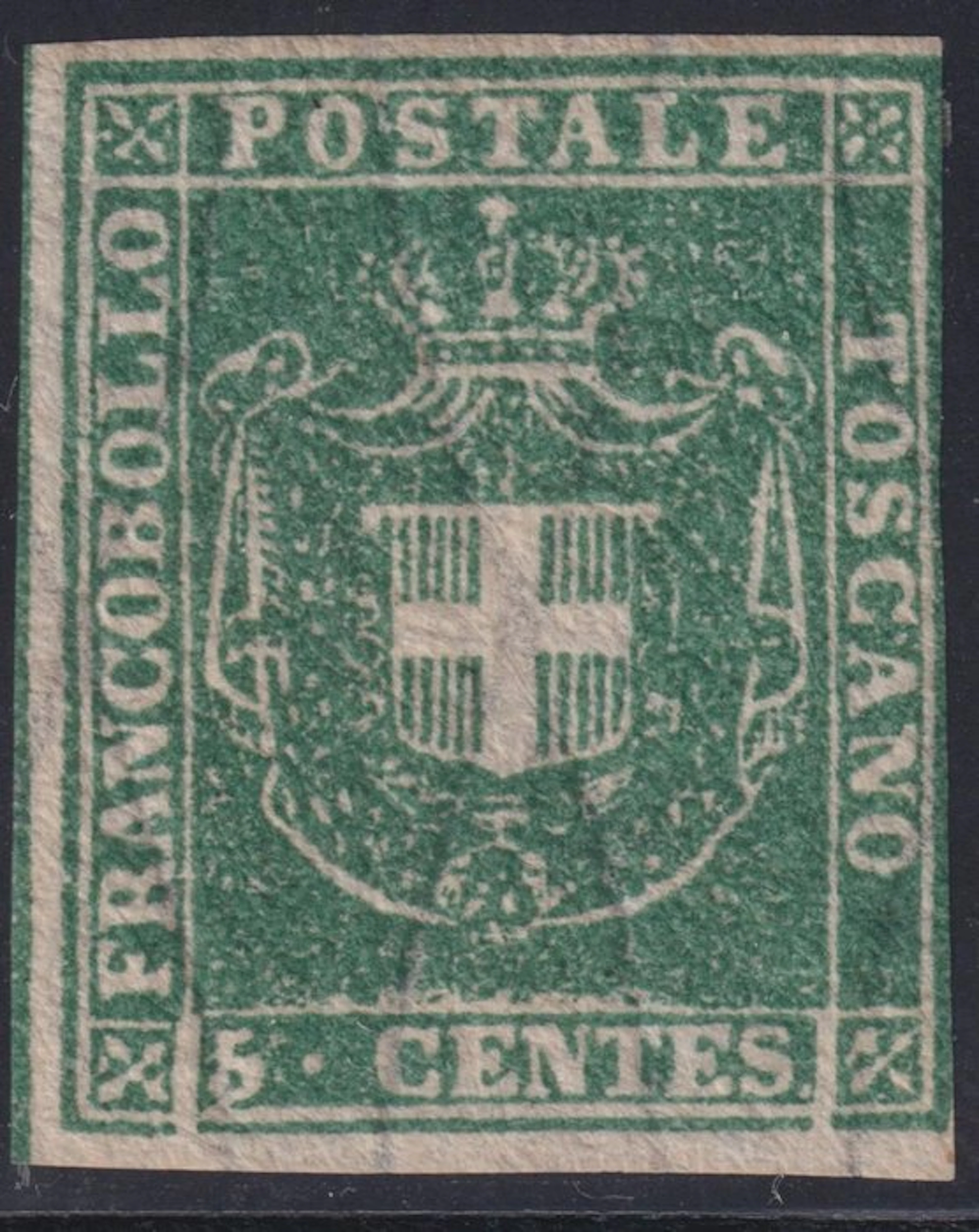 Italian Ancient States - Tuscany 1860 - Tuscan GP 5 Cent - Square-frame line