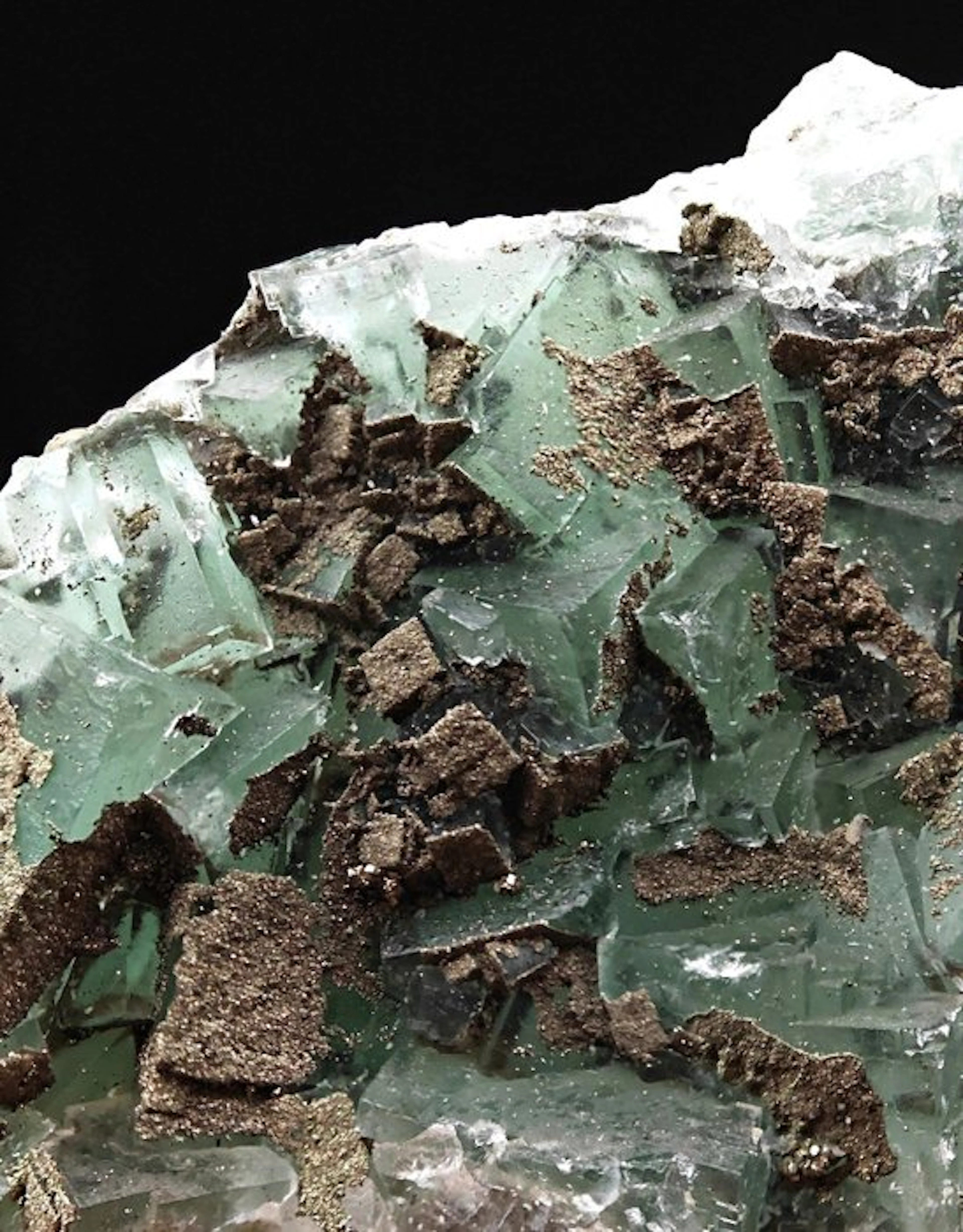Green fluorite cube specimens with gold pyrite Crystals...