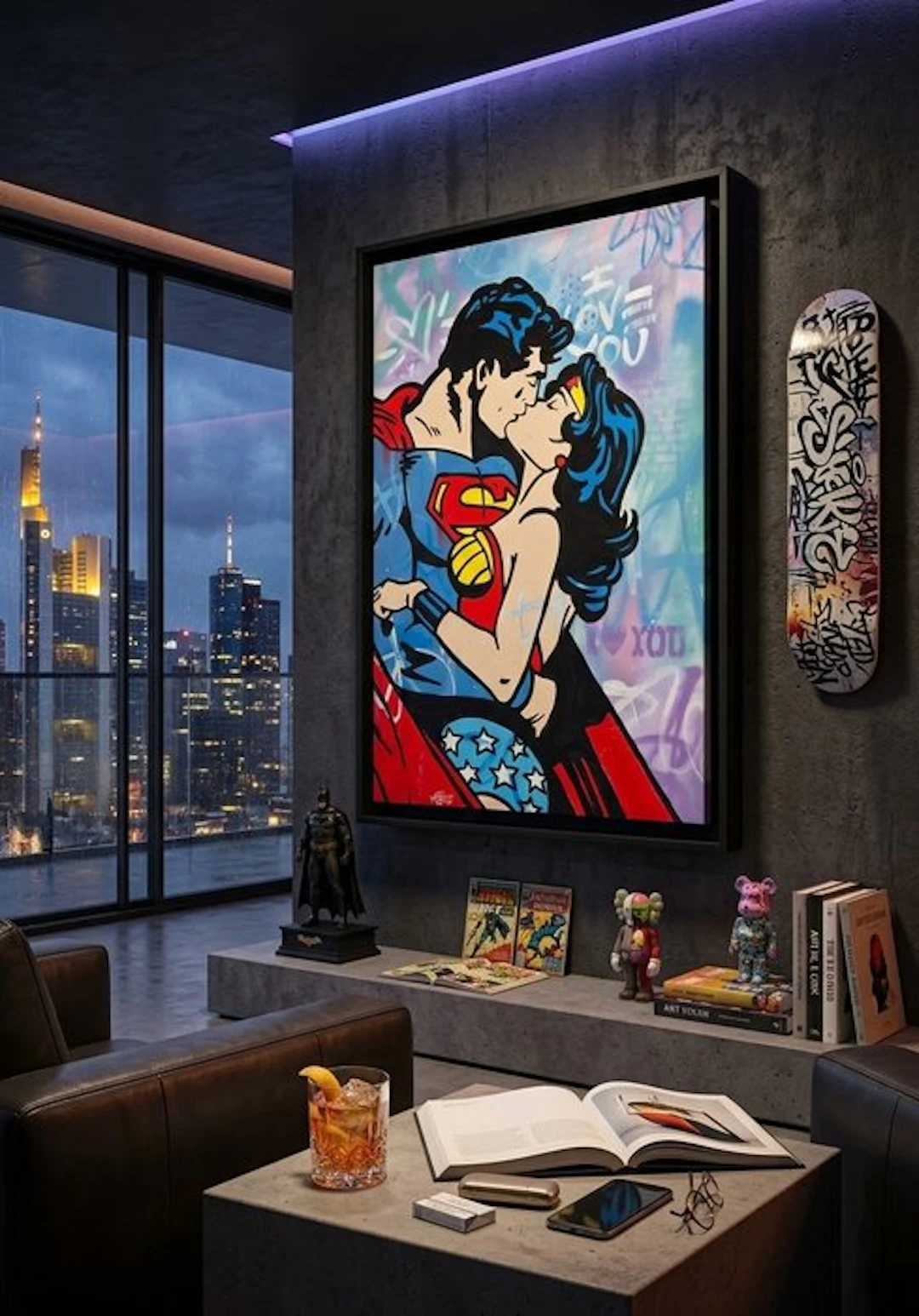 Hipo (1988) - Superman & Wonder Woman - Forever in My Heart - XL Unique Work