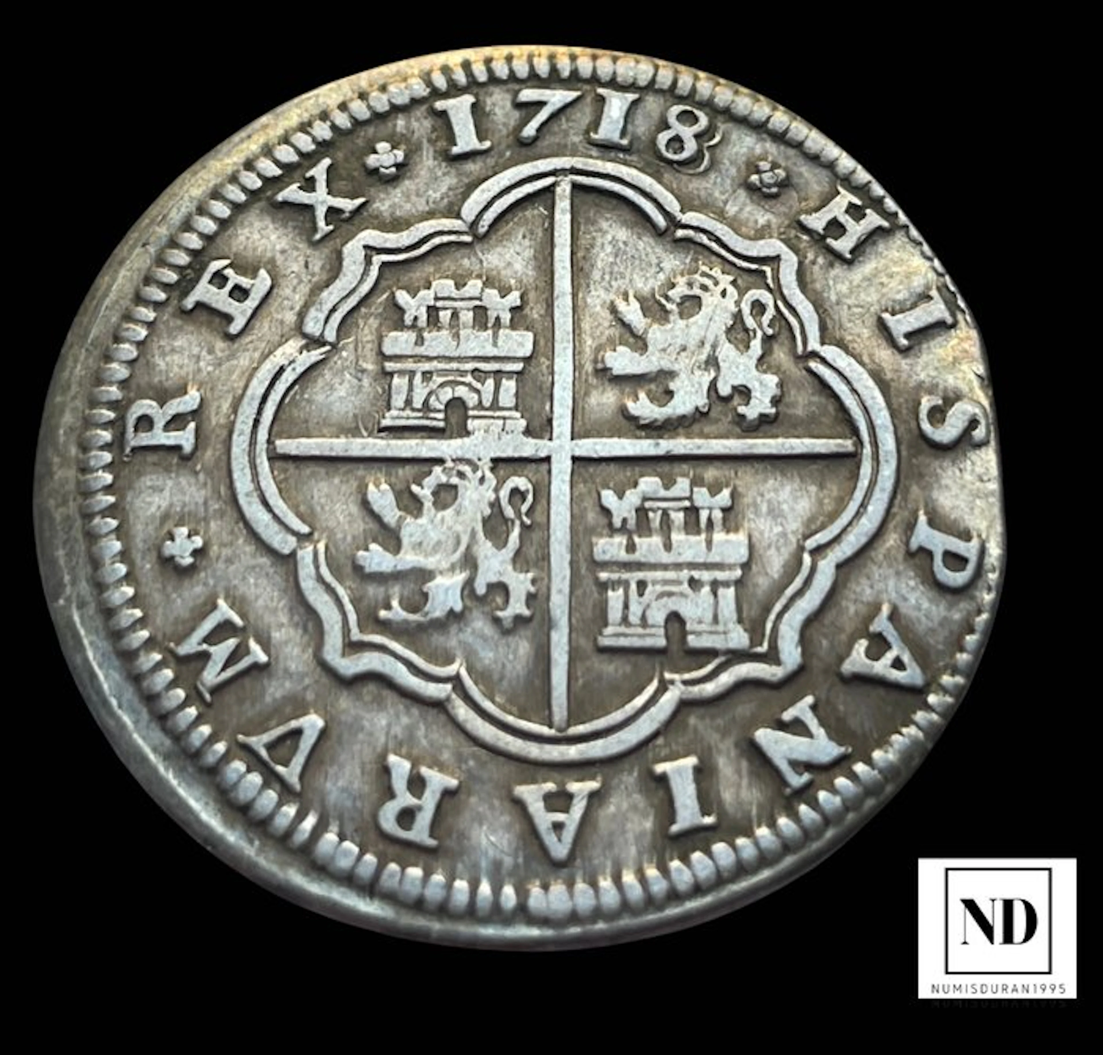 Spain. Felipe V. 2 Reales 1718 - Segovia J