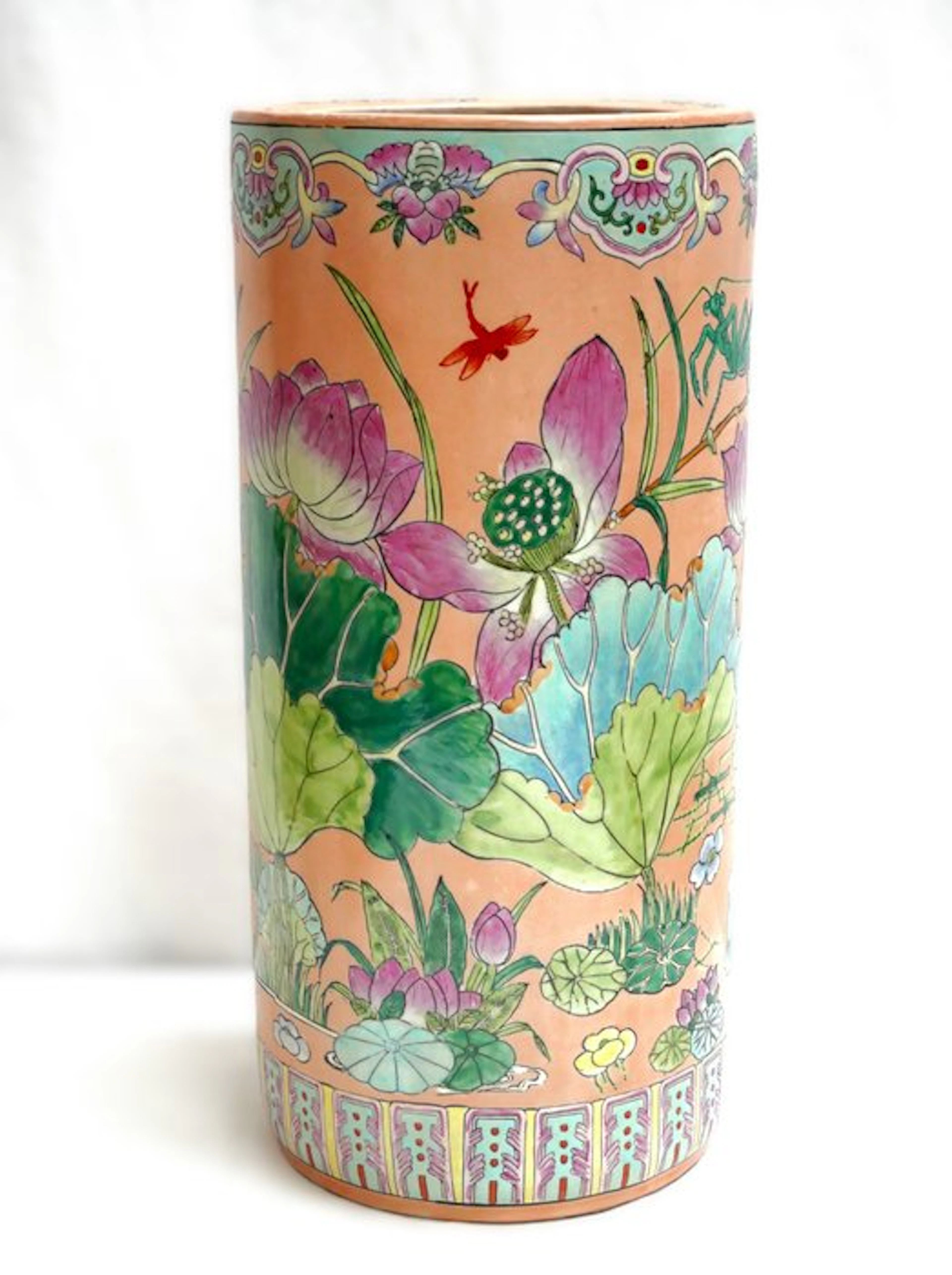Umbrella stand/rack - Porcelain - handpainted enamel