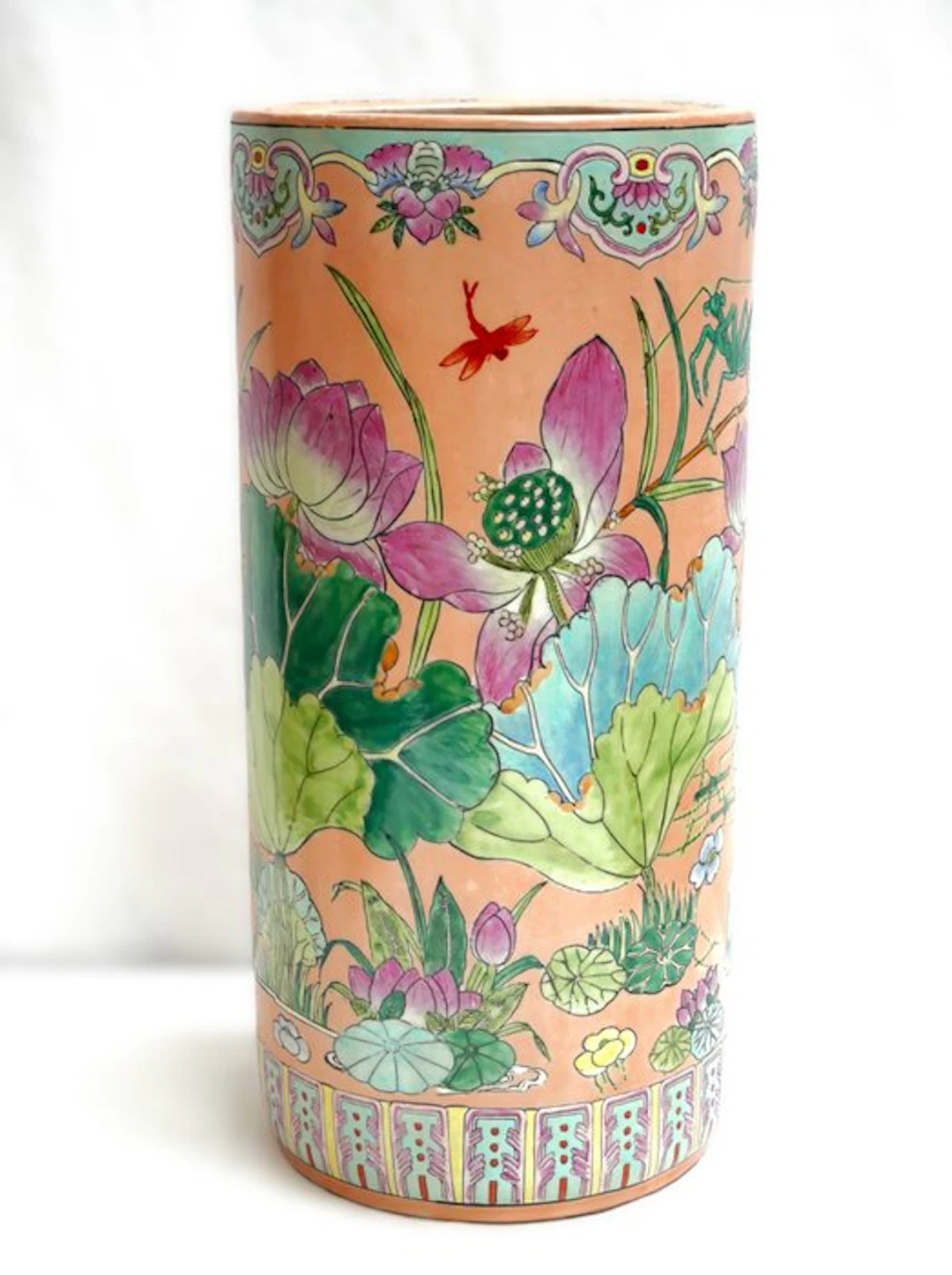 Umbrella stand/rack - Porcelain - handpainted enamel