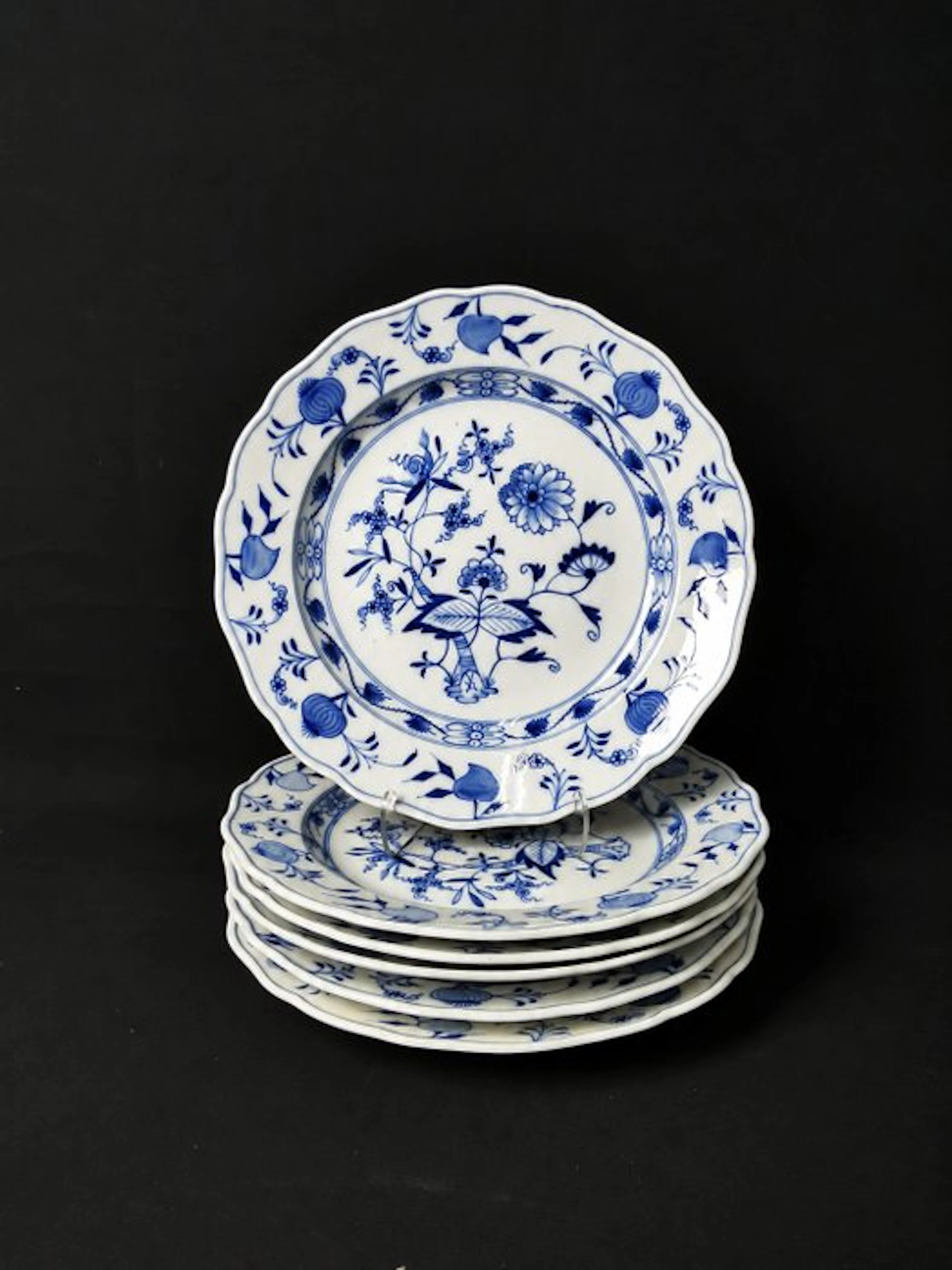 Meissen - Cipolla blu - Piatti da cena - D.25cm - XIX...