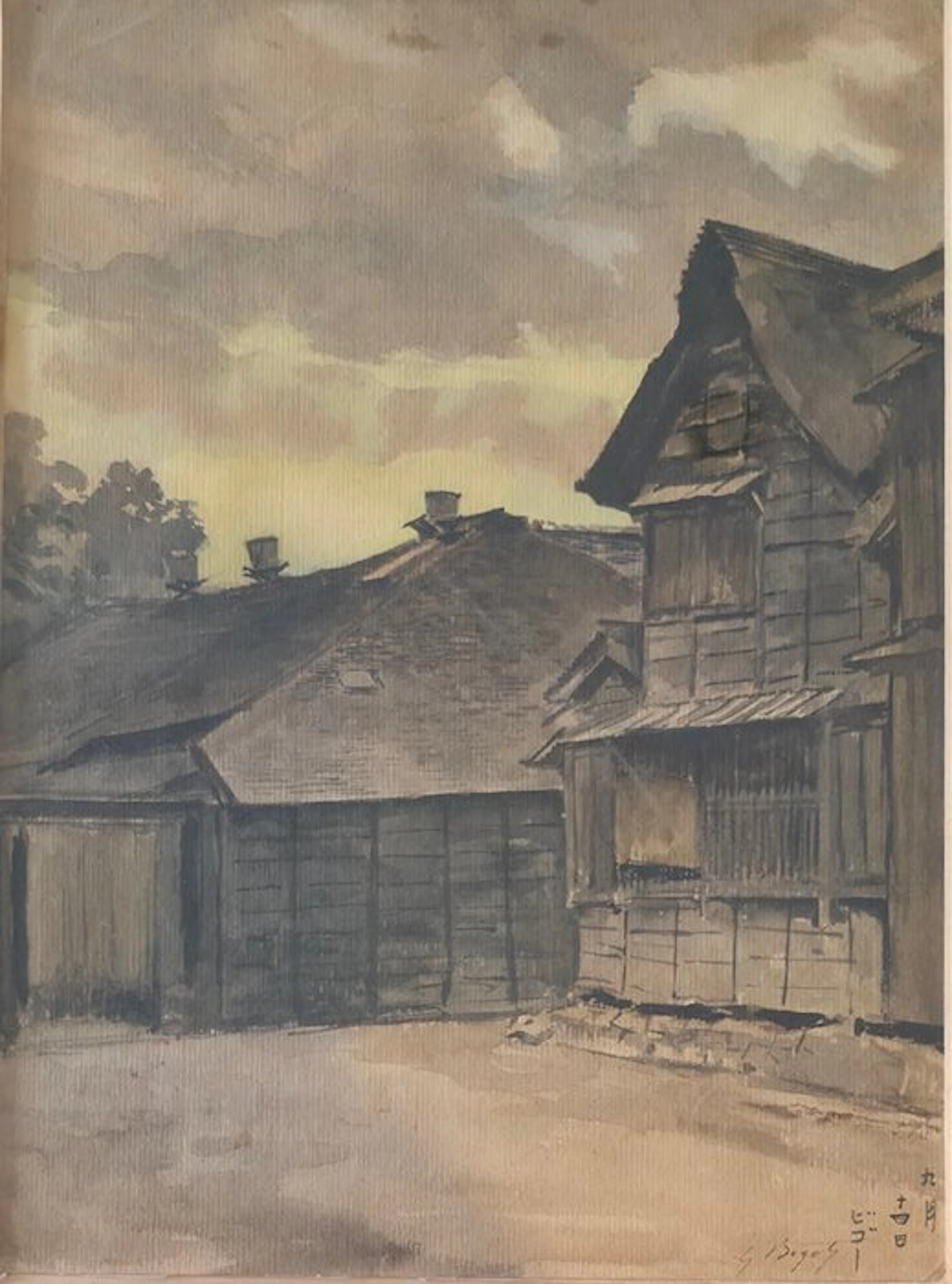 Georges Ferdinand Bigot (1860–1927) - Japanese Houses – probably Nikkō