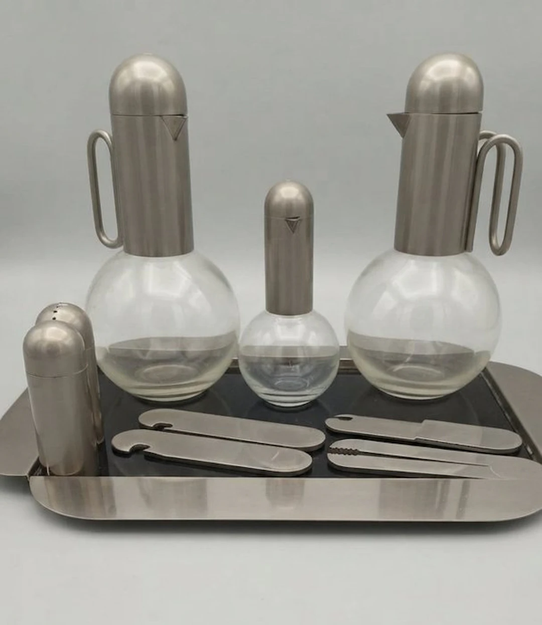 Lino Sabattini - Table service (11) - Opaline glass, Steel