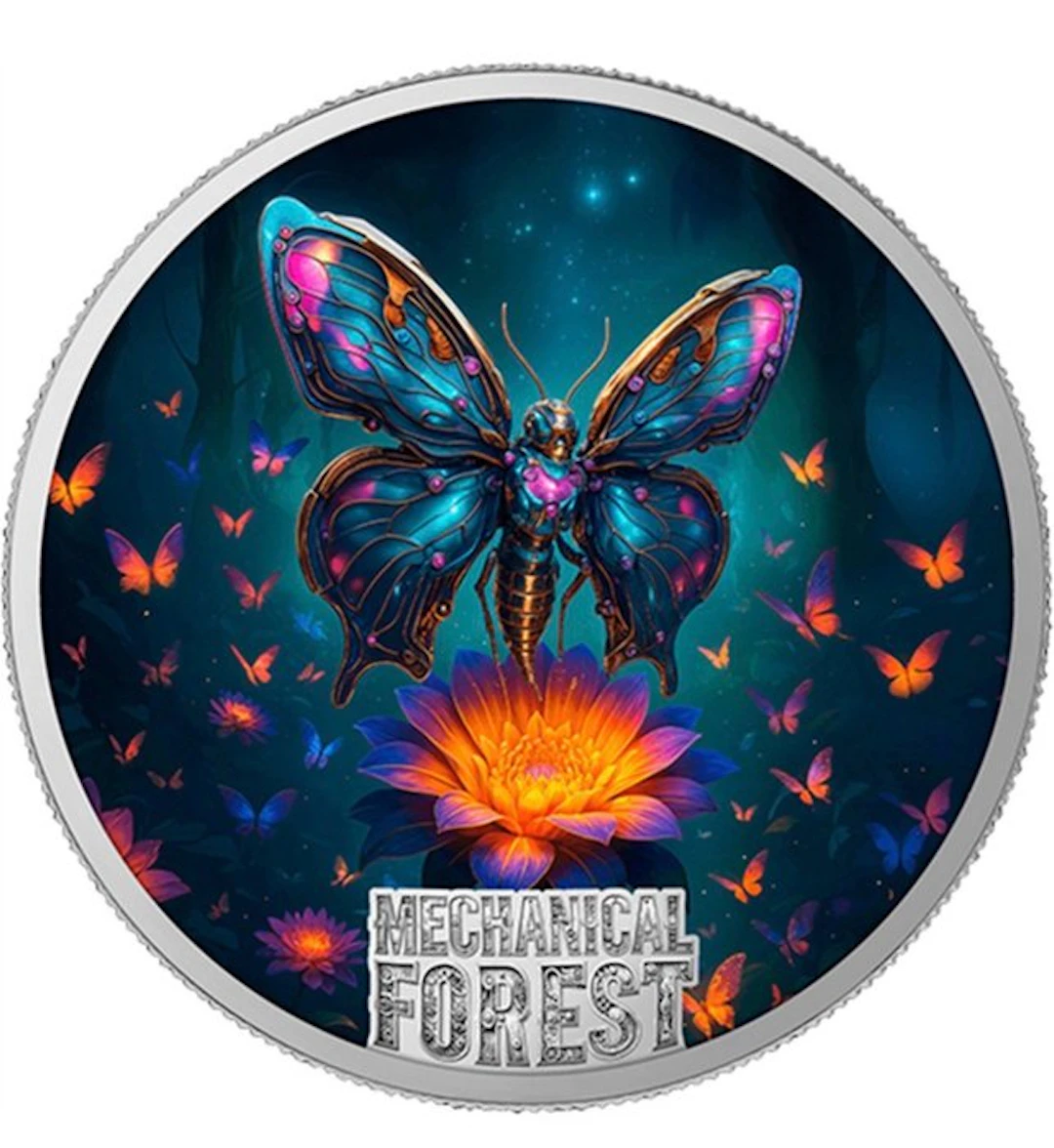 Liberia. 10 Dollars 2026 Mechanical Forest Butterfly 1 oz (.999)