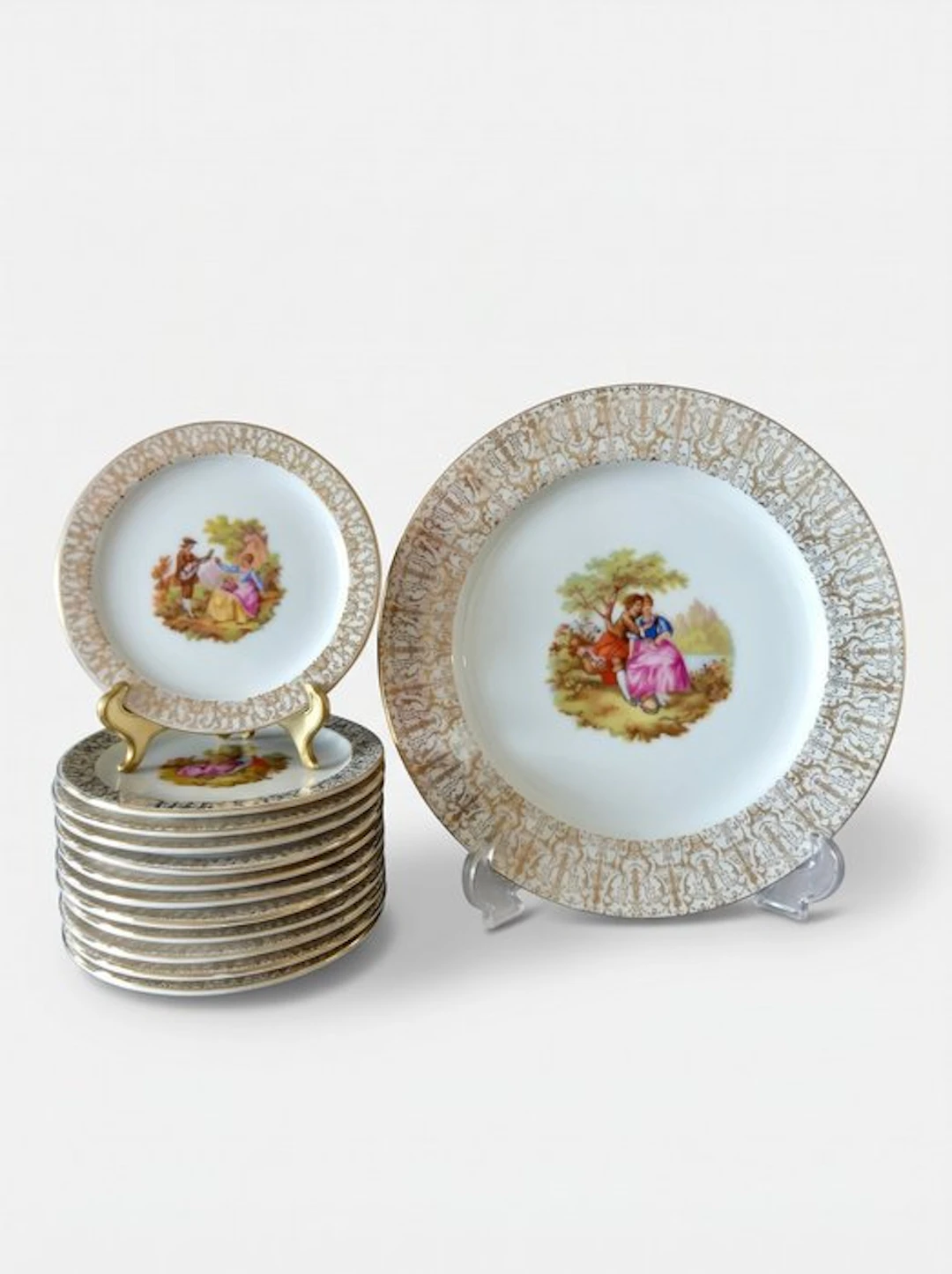 Dussel & Co Bavaria - Jean-Honore Fragonard - Pastry/cake set (13) - Porcelain