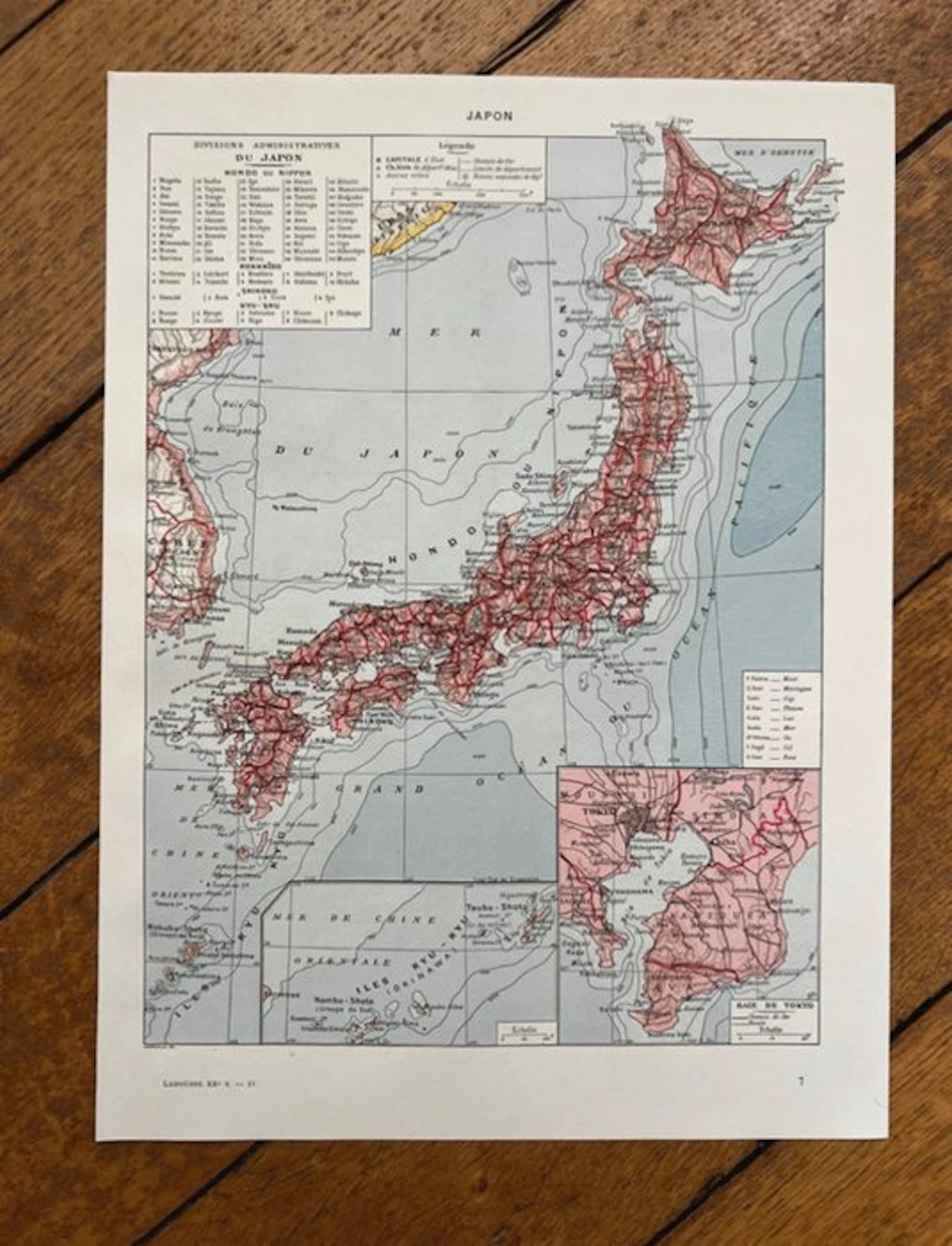 Unknown artist - Carte géographique originale du Japon et...