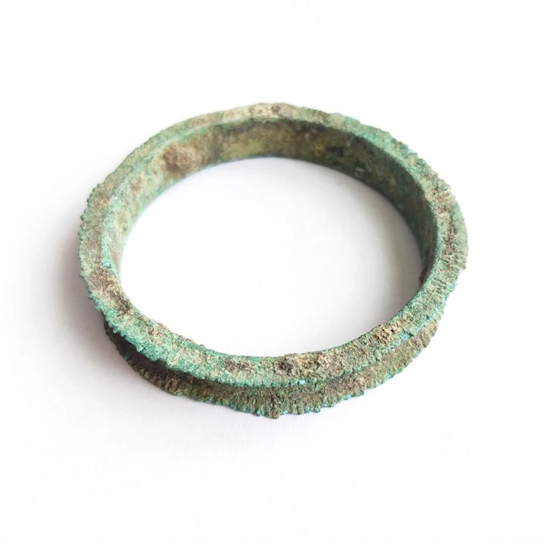 Dong Son Bronze Round Rimmed Bangle - 74 mm