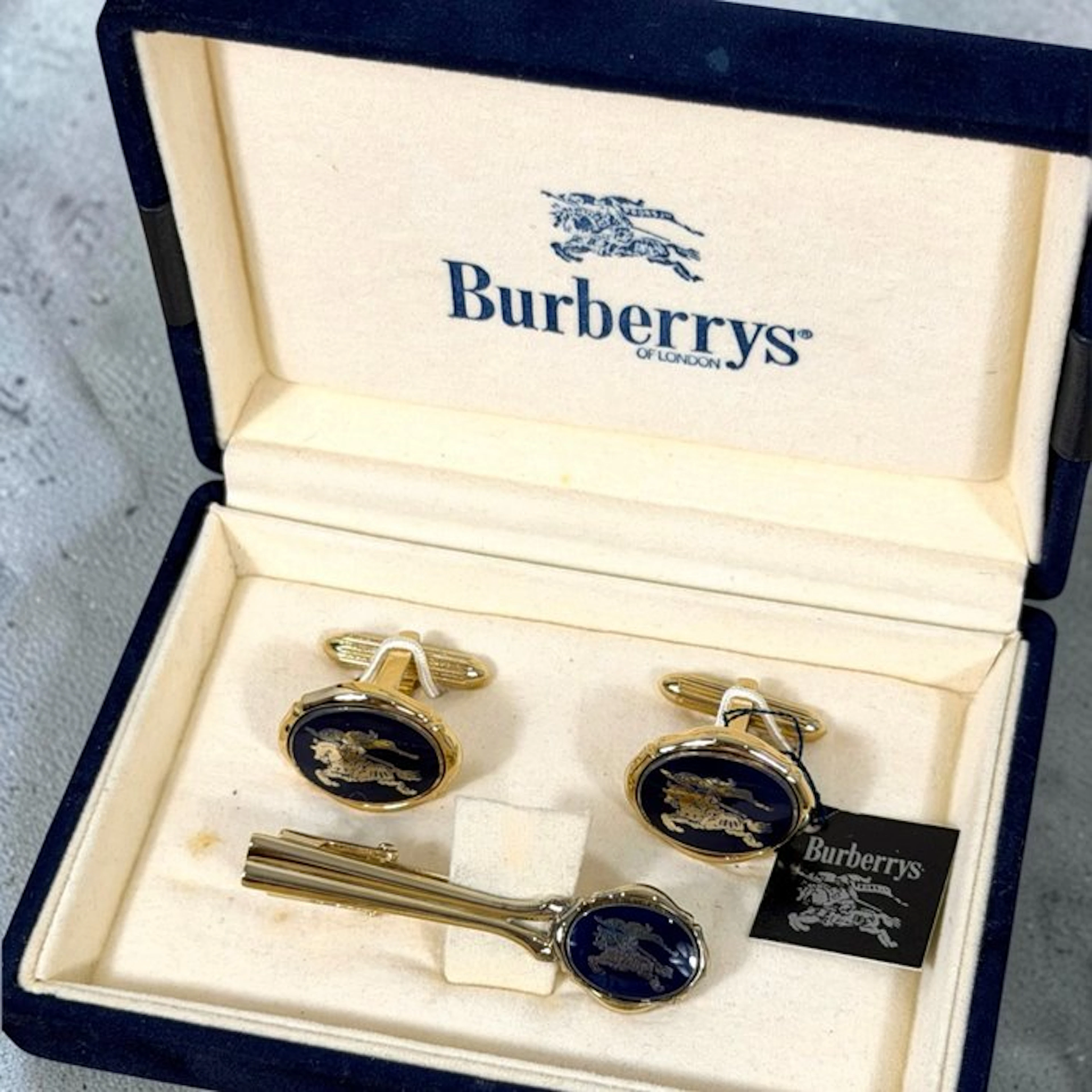 Burberry - Silver - Cufflinks - tie clip