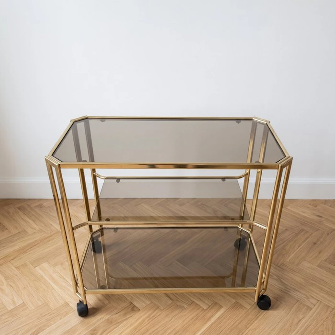 MOREX ITALY - Serving trolley - Gilt brass