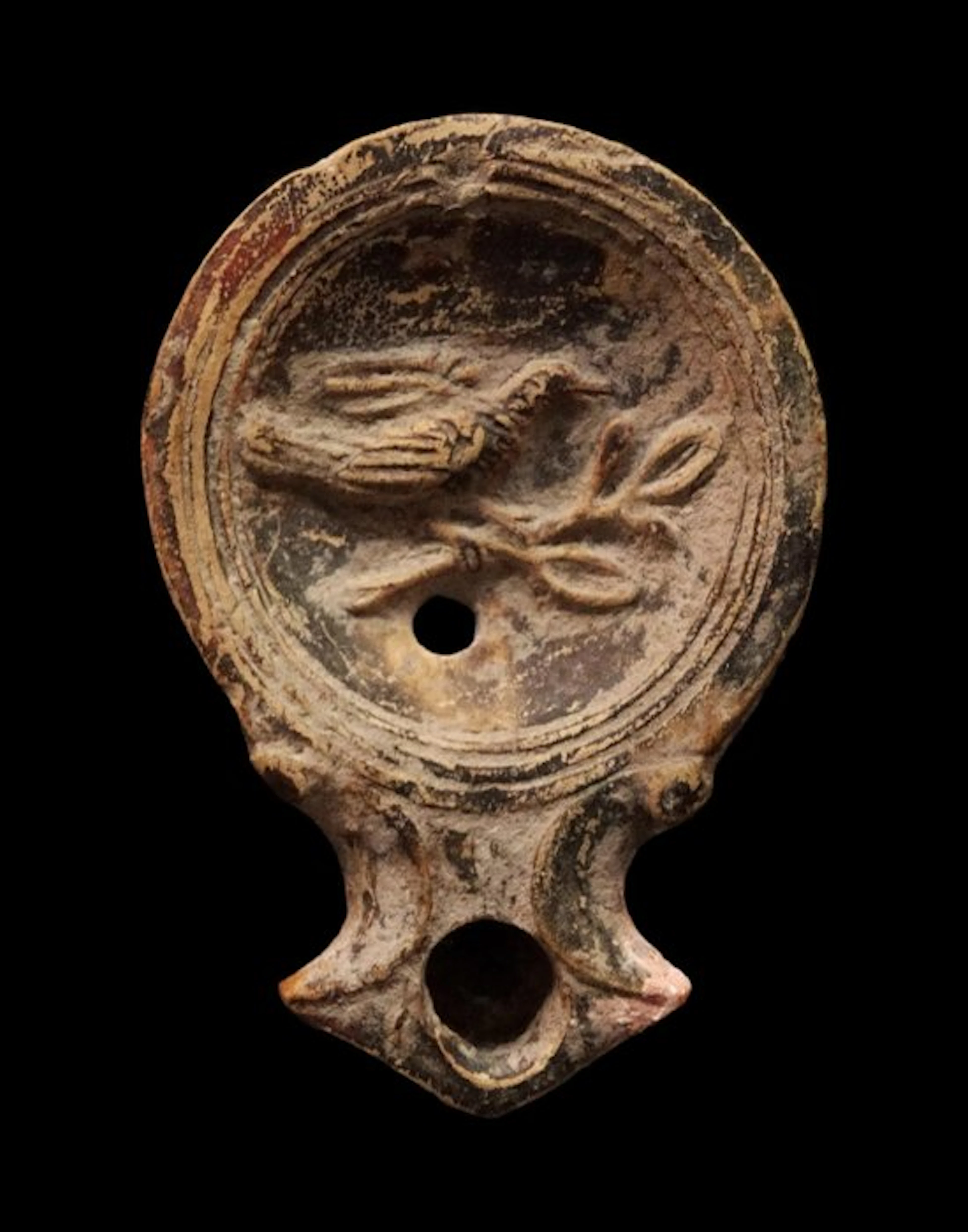 Ancient Roman Terracotta - oil lamp in terra sigillata...