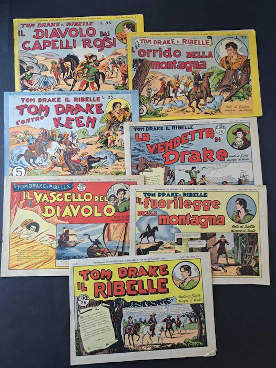 Tom Drake Il Ribelle - 7 Comic - First edition - 1948