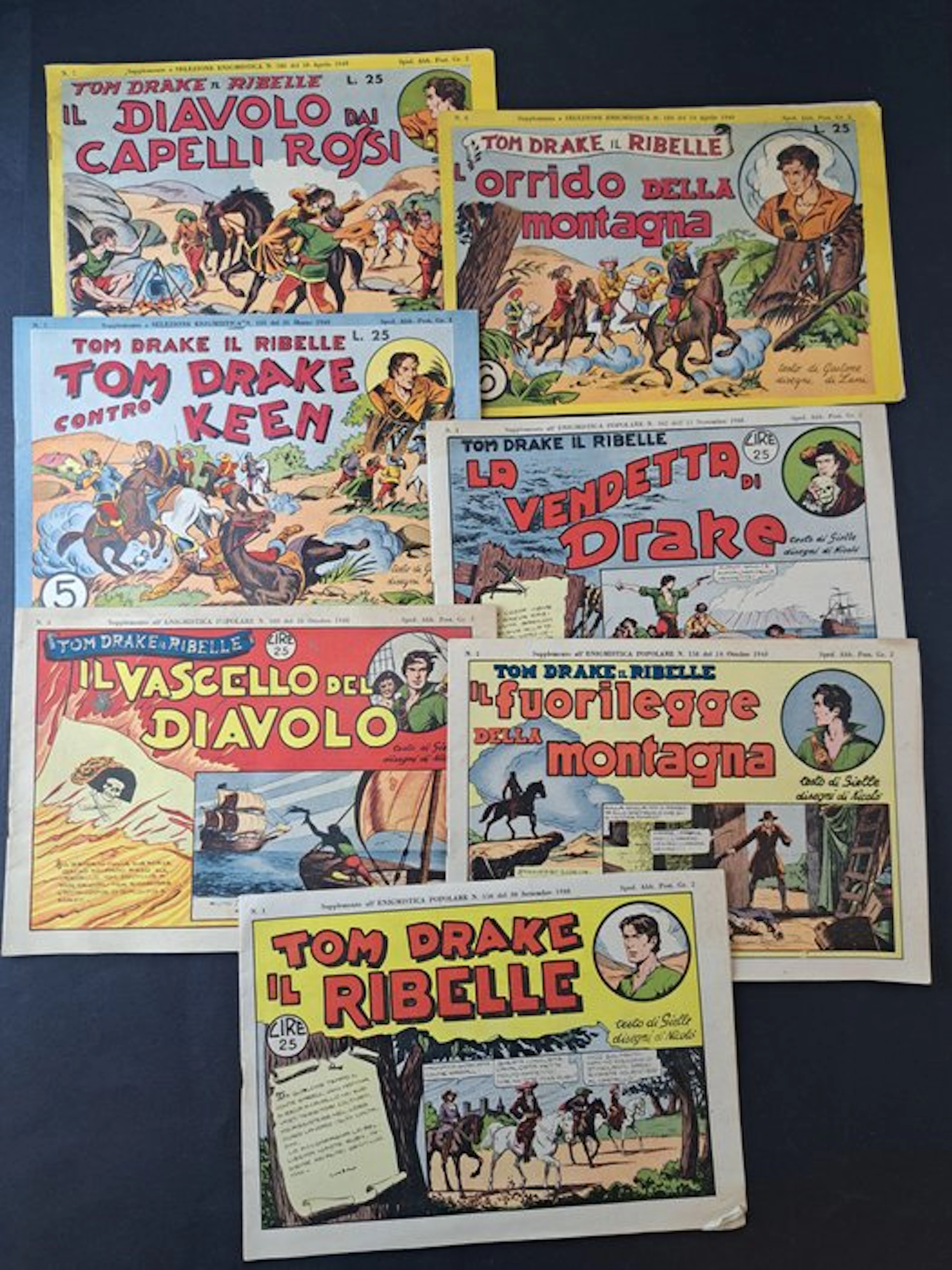 Tom Drake Il Ribelle - 7 Comic - First edition - 1948