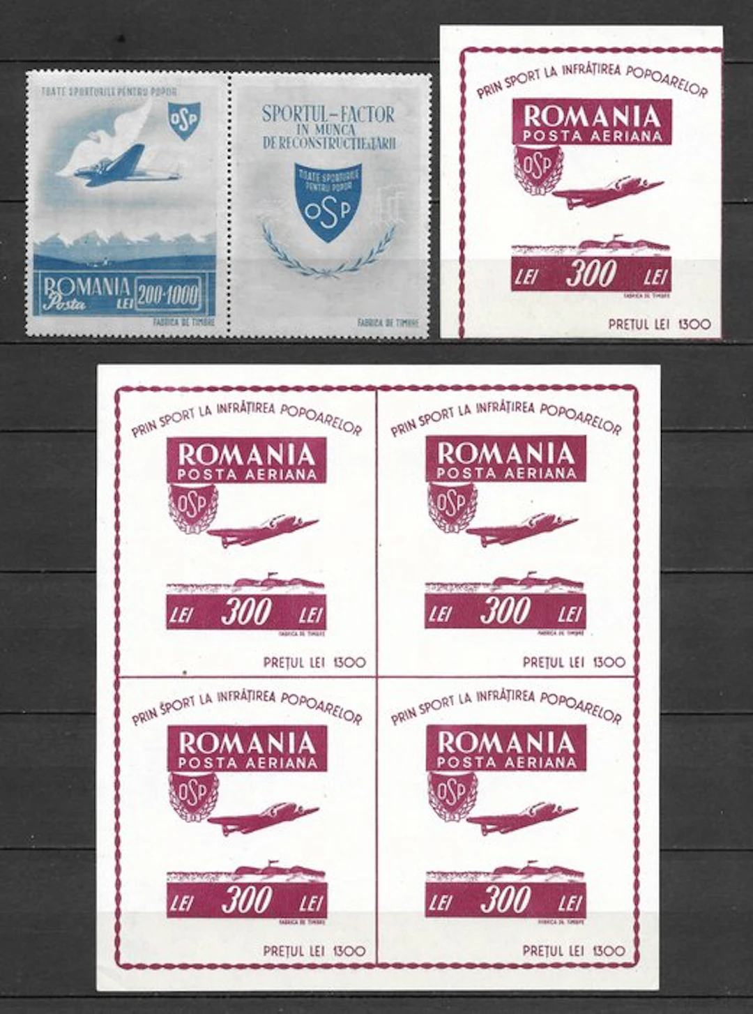 Romania 1945/1946 - Airmail with intact gum