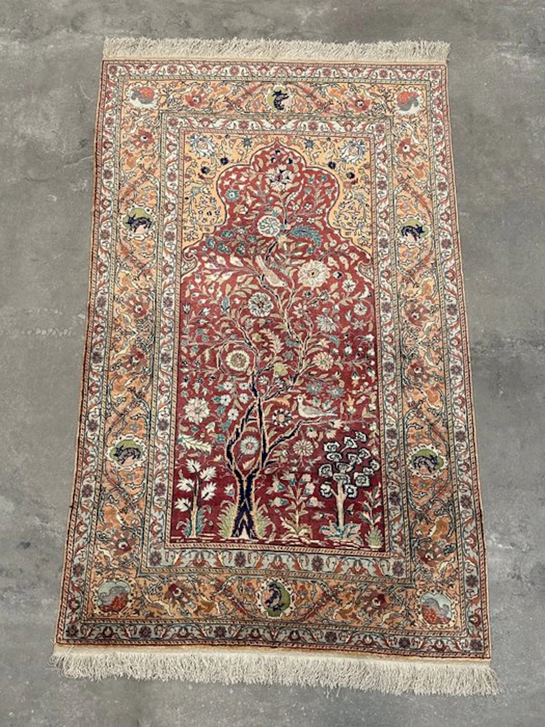Pure Silk Turkish Kayseri Carpet With Stunning Design - Carpet - 157