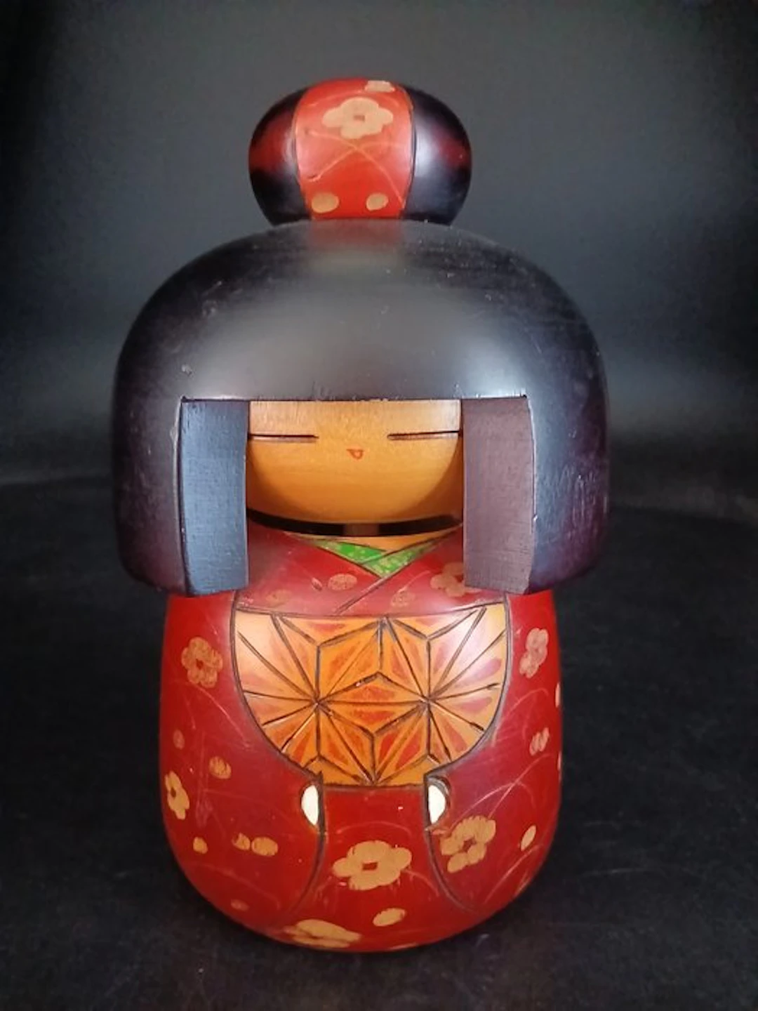 Figurine - Prachtige brede Vintage Sōsaku Kokeshi-pop - Kazuo Takamizawa (b