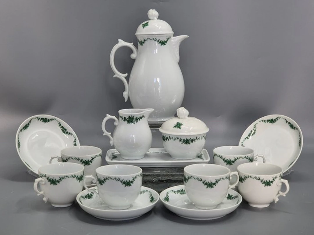 Fürstenberg Kaffeeservice Porzellan 16-teilig Gründekor - Coffee set