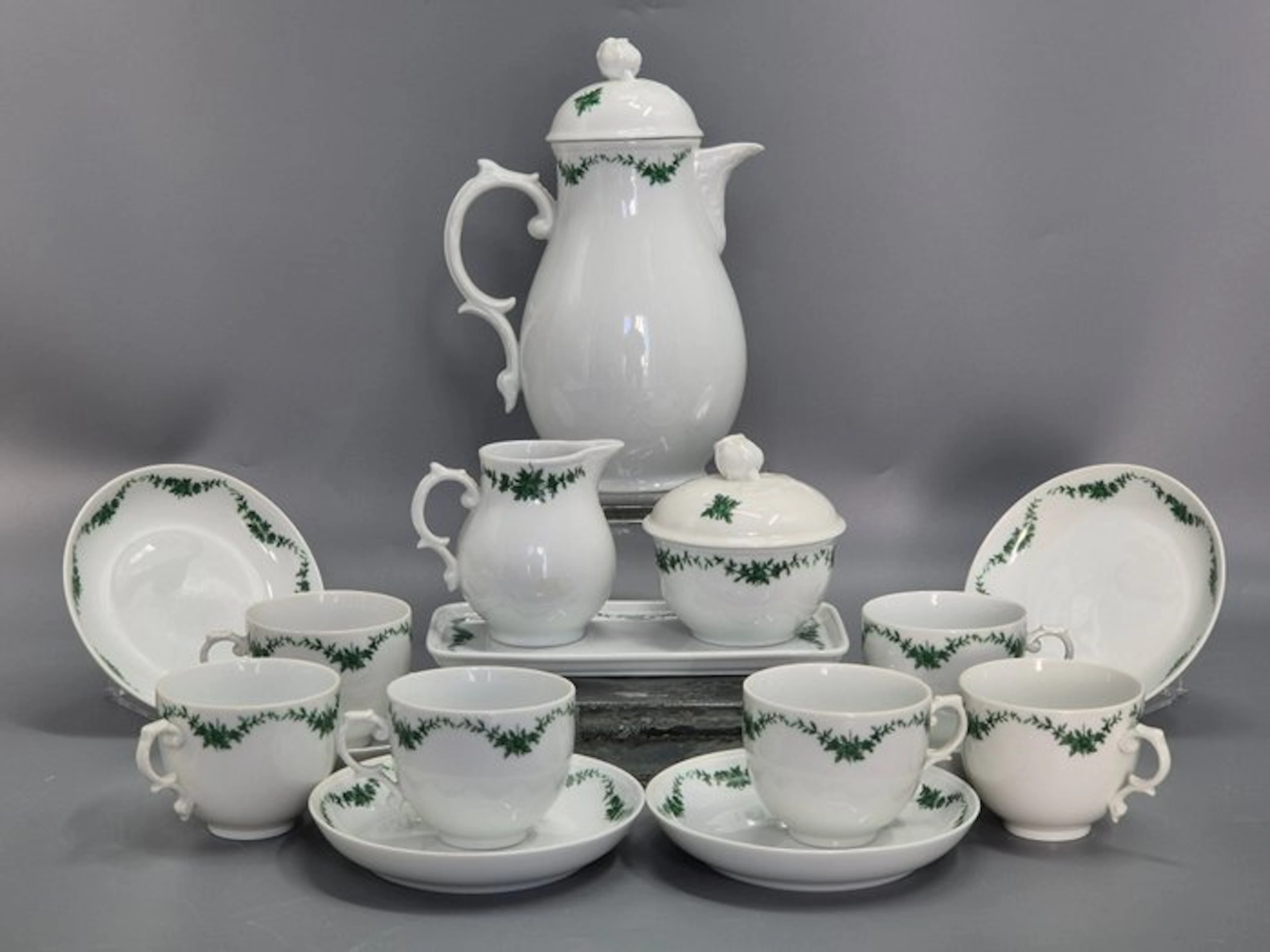 Fürstenberg Kaffeeservice Porzellan 16-teilig Gründekor - Coffee set