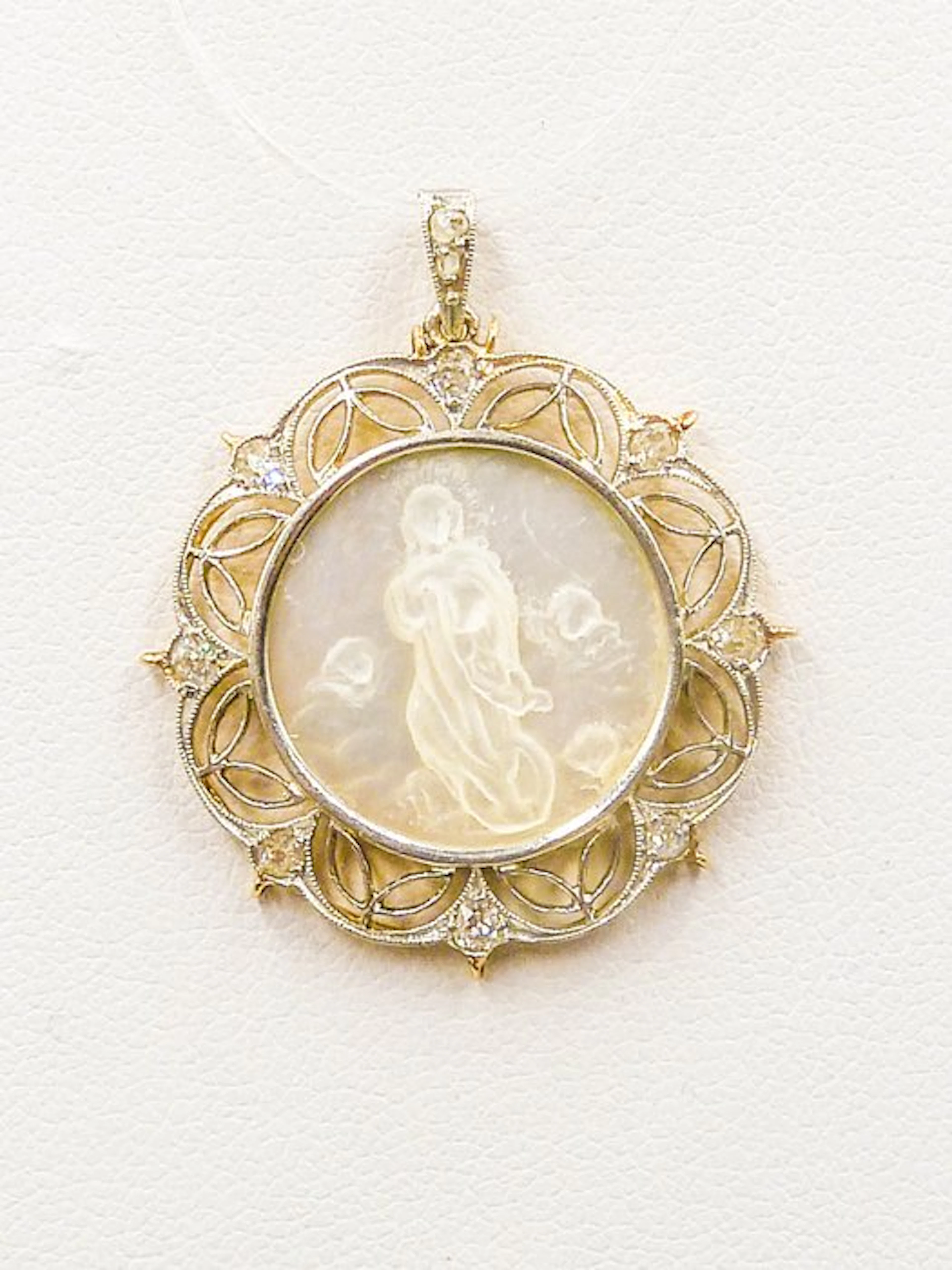 Pendant - 18 kt. Yellow gold, White gold - Diamond