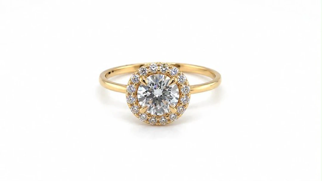 No reserve price - Ring - 14 kt. Yellow gold - 1.10ct. tw. Diamond (Lab-grown)