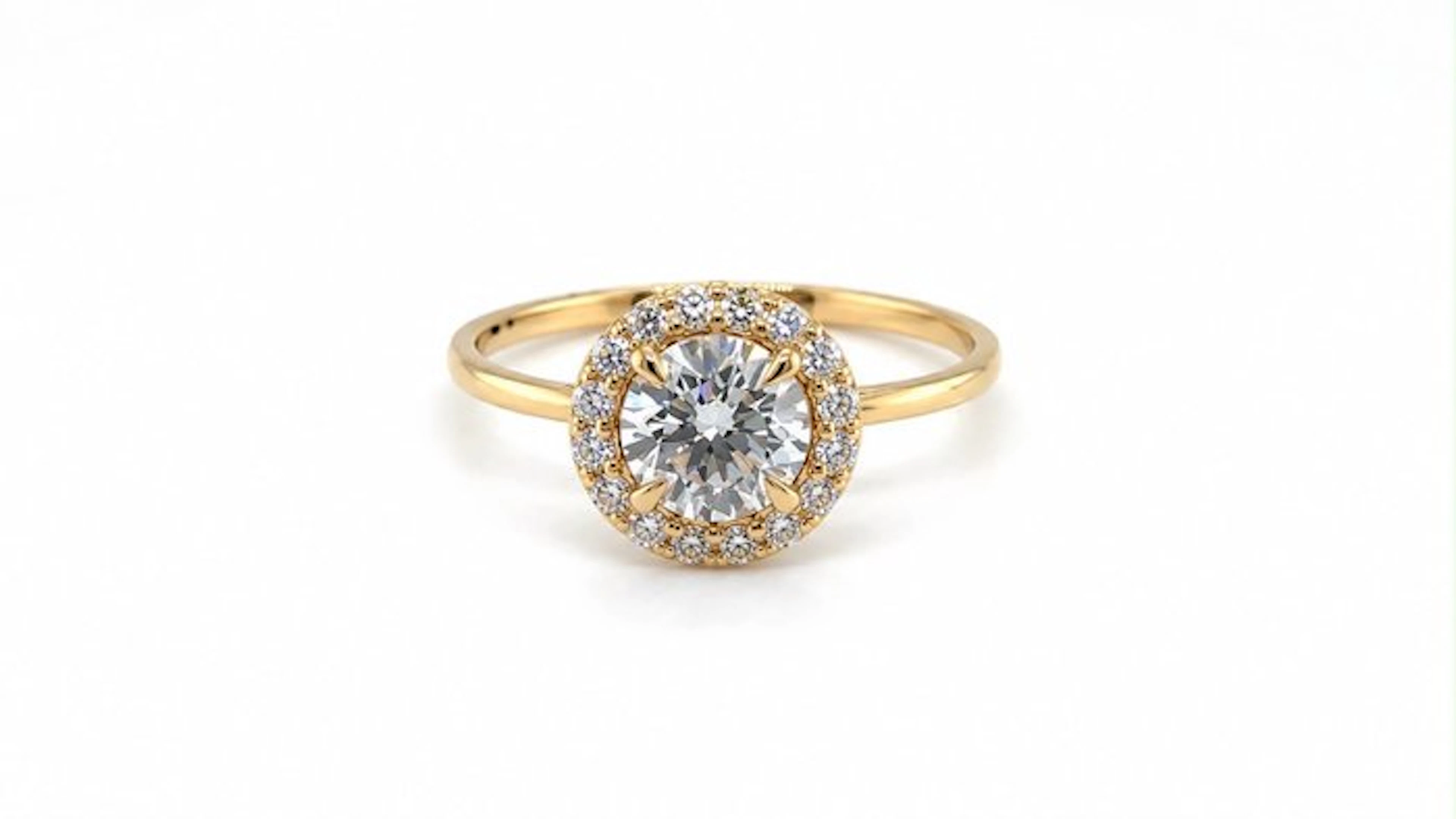 No reserve price - Ring - 14 kt. Yellow gold - 1.10ct. tw. Diamond (Lab-grown)